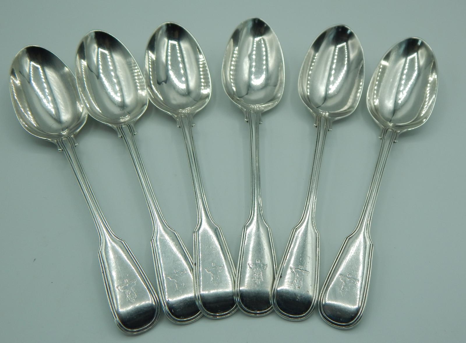 Set of Six Silver Table Spoons Chawner & Co (1 of 8)