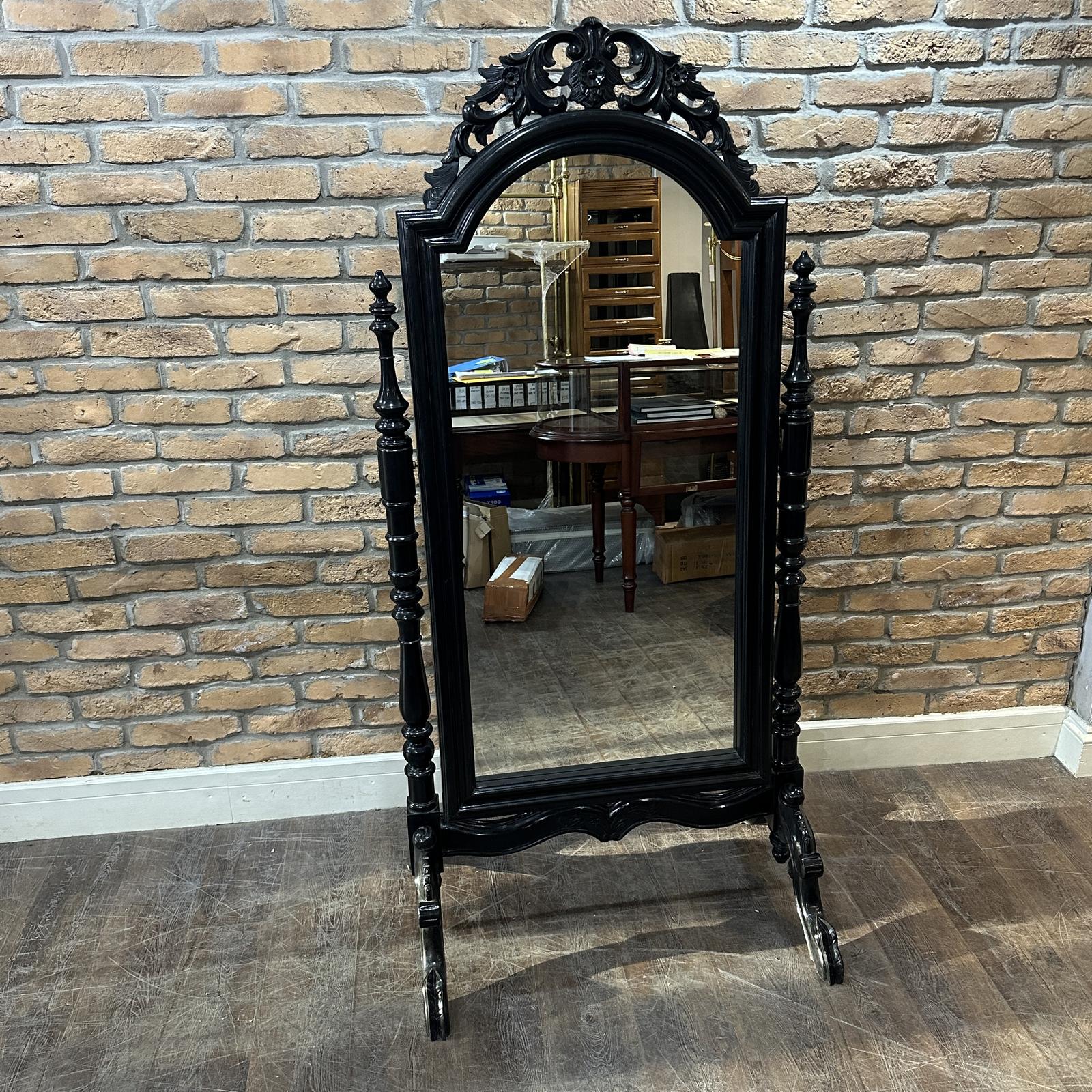1920s Victorian Style Black Cheval Mirror (1 of 9) 1920s Victorian Style Black Cheval Mirror (1 of 9)