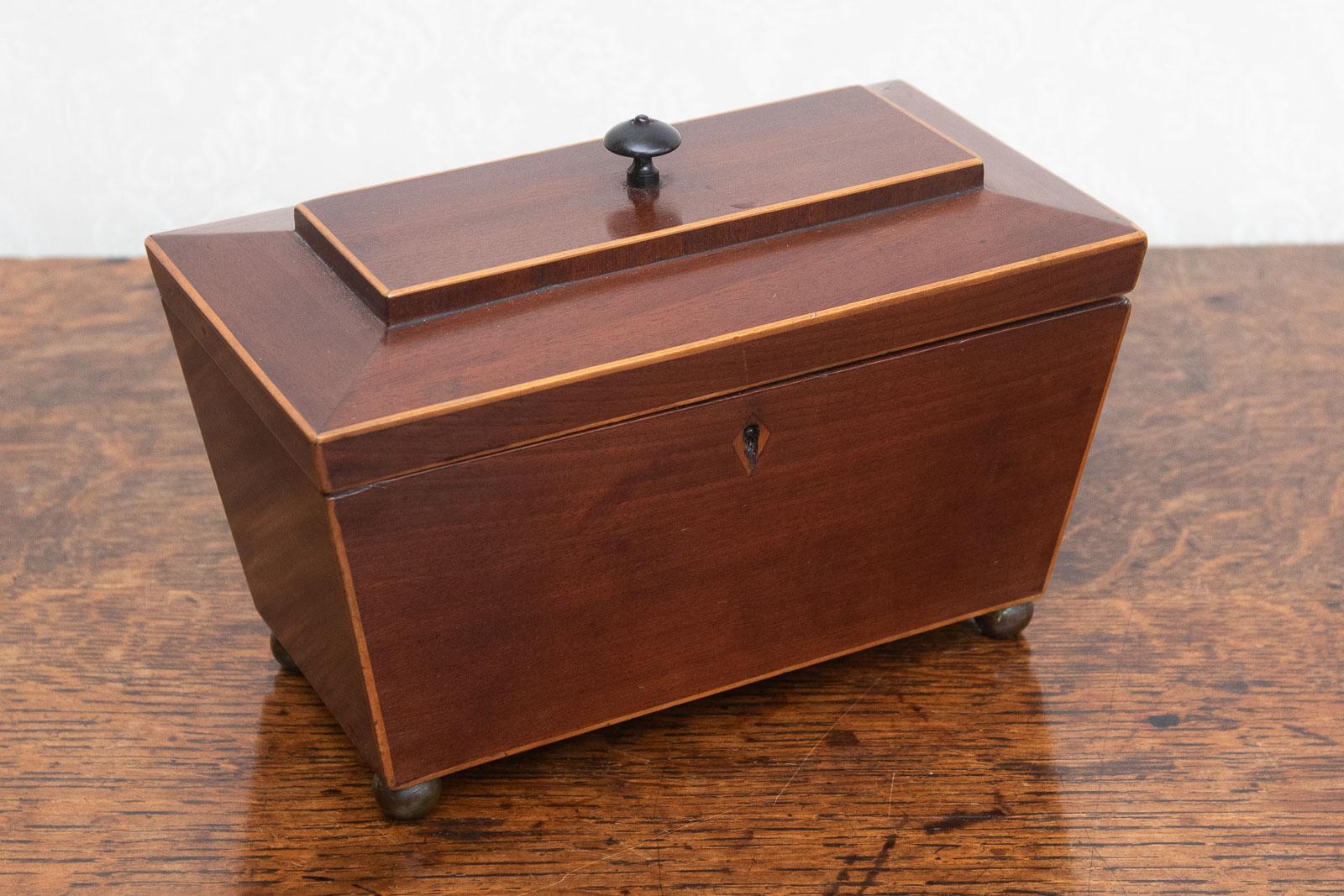 Mahogany Tea Caddy of Sarcophagus Shape (1 of 6)