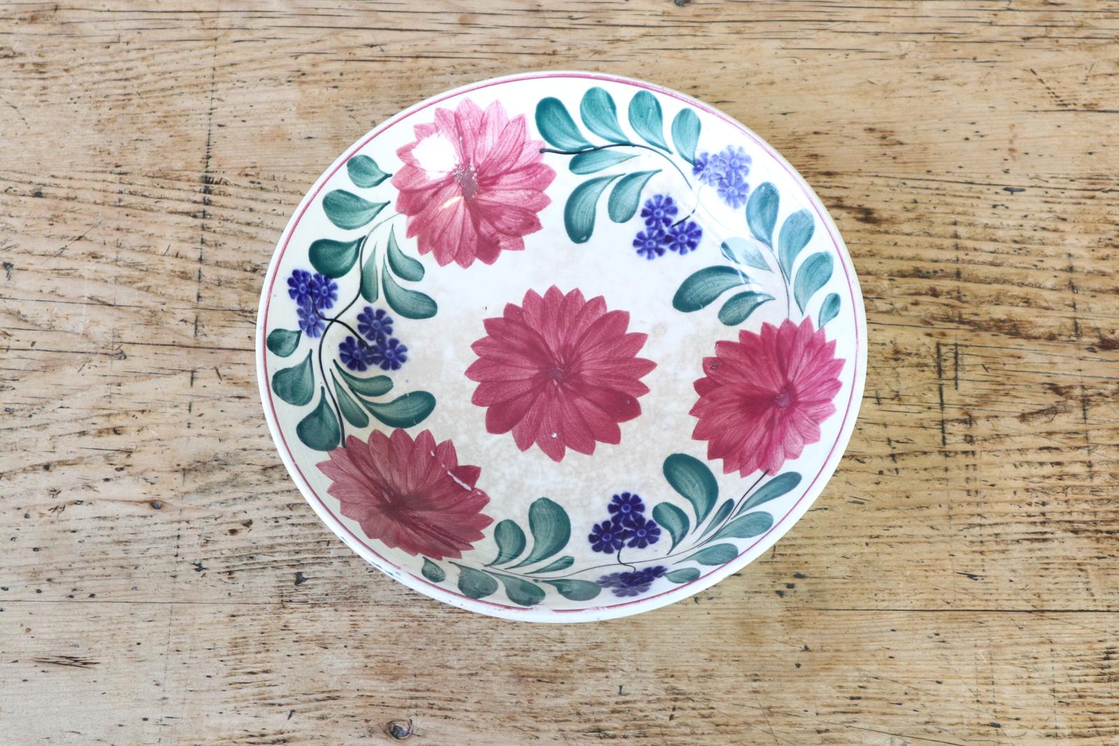 19th Century Scottish Spongeware Rice Dish / Plate with Floral Print Design (1 of 13)