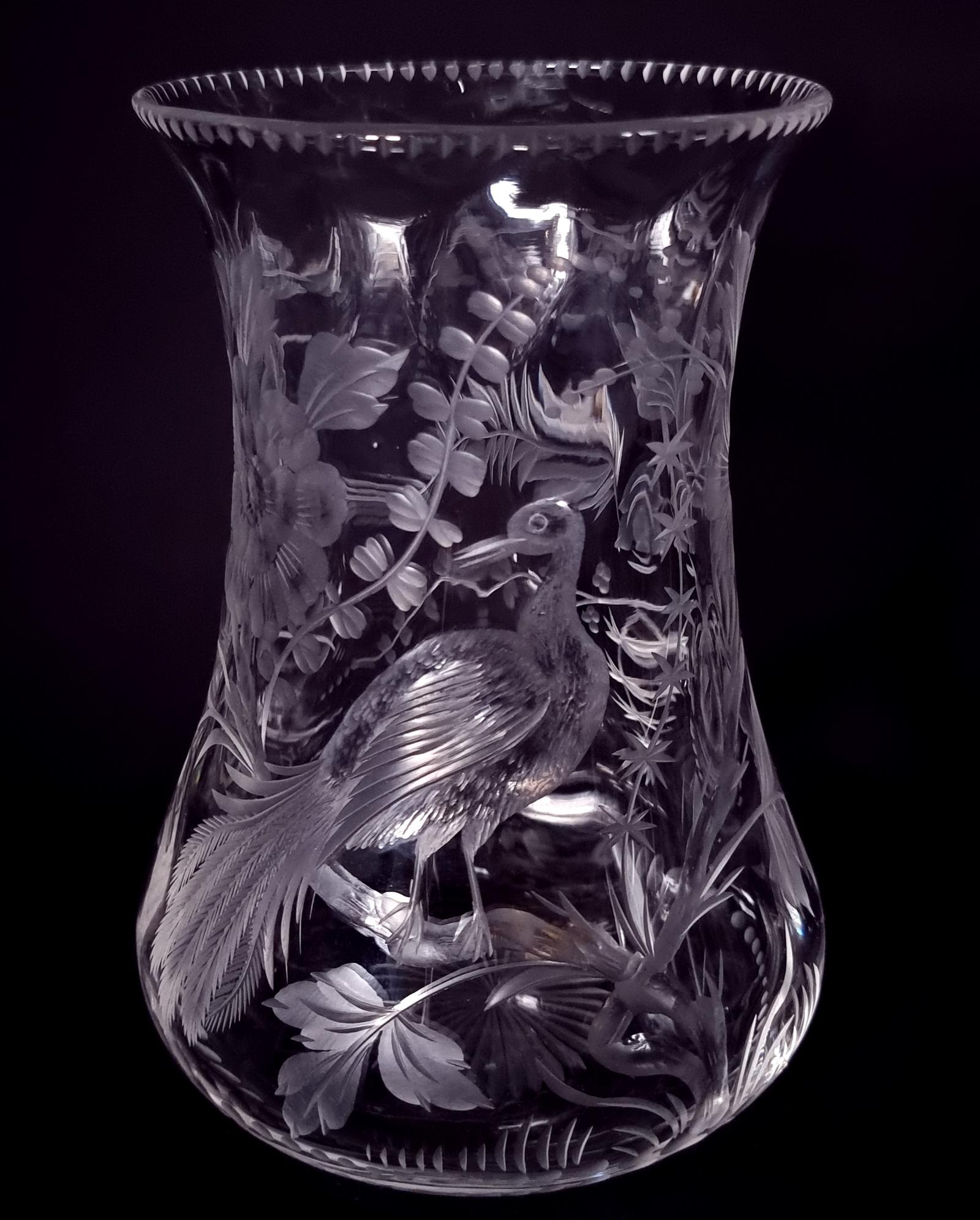 Stourbridge Glass Vase, Wheel Engraved c.1890 (1 of 12)