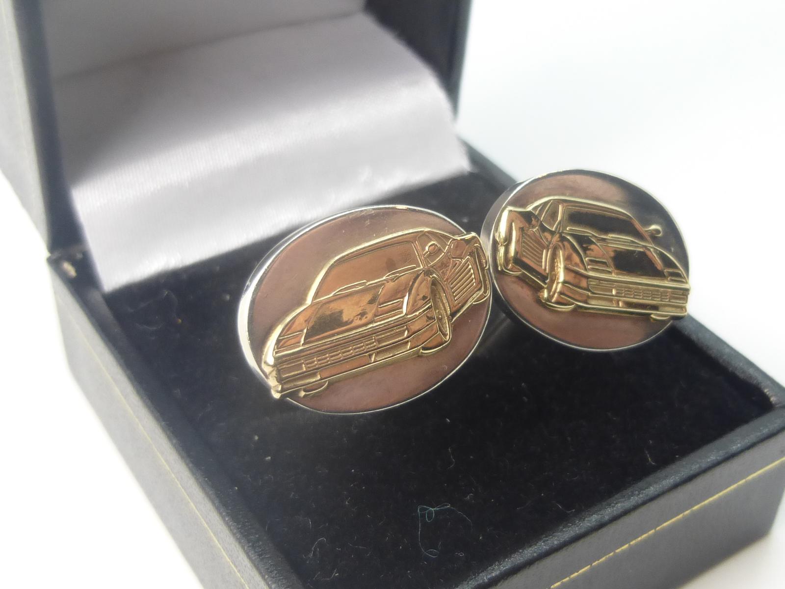 Vintage Silver and Gold Sports Car Cufflinks (1 of 5)