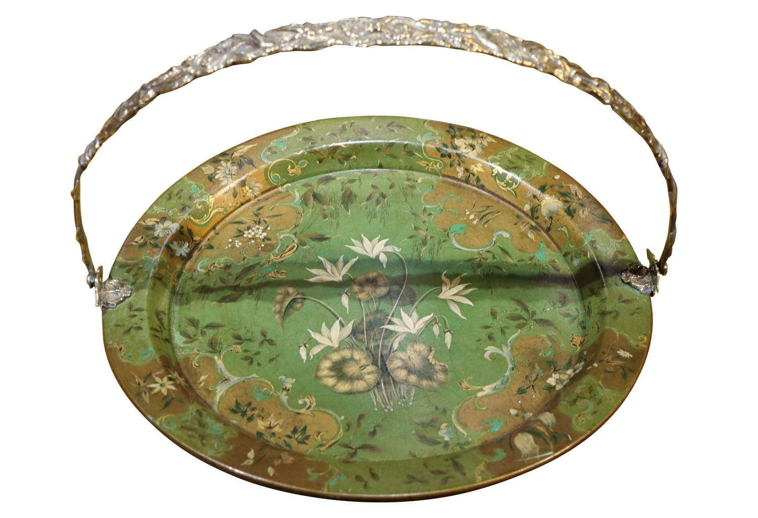 Regency Green Papier Mache Dish (1 of 3) Regency Green Papier Mache Dish (1 of 3)
