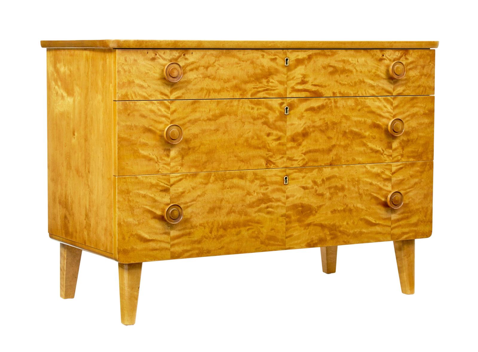 Mid Century Scandinavian Birch Chest of Drawers (1 of 9)
