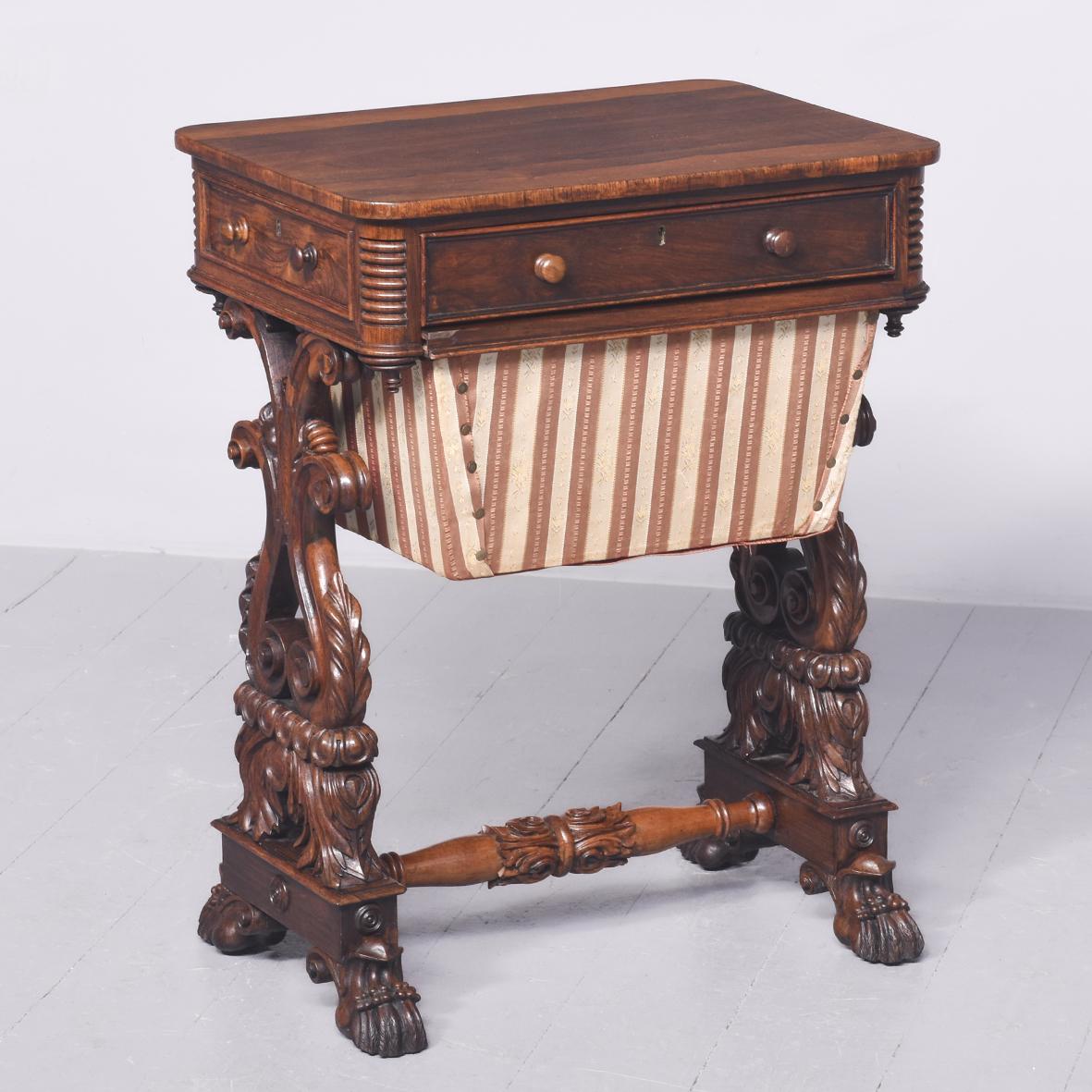 George IV Rosewood Work Table (1 of 10)
