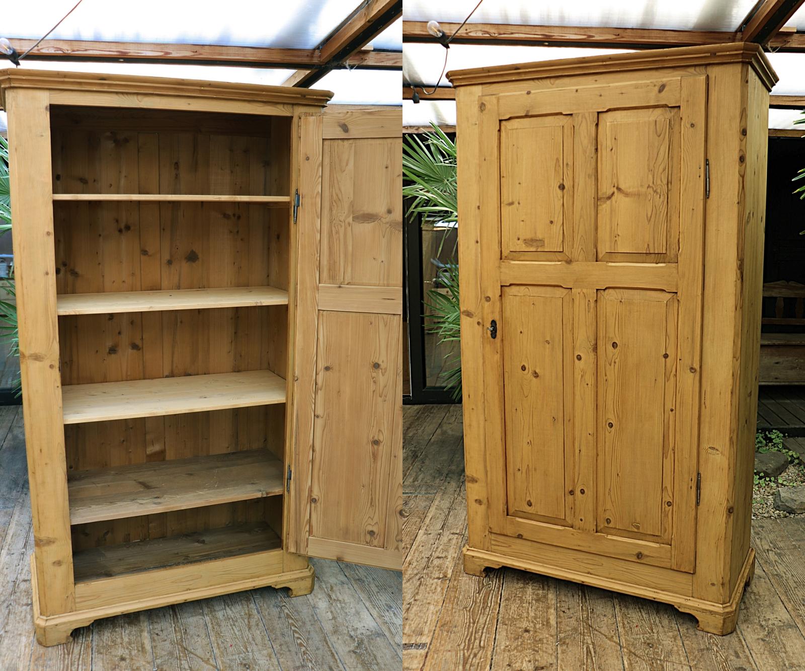 Old Antique 19th Century Shelved Pine Cupboard - Linen / Larder / Food / Wardrobe (1 of 16)