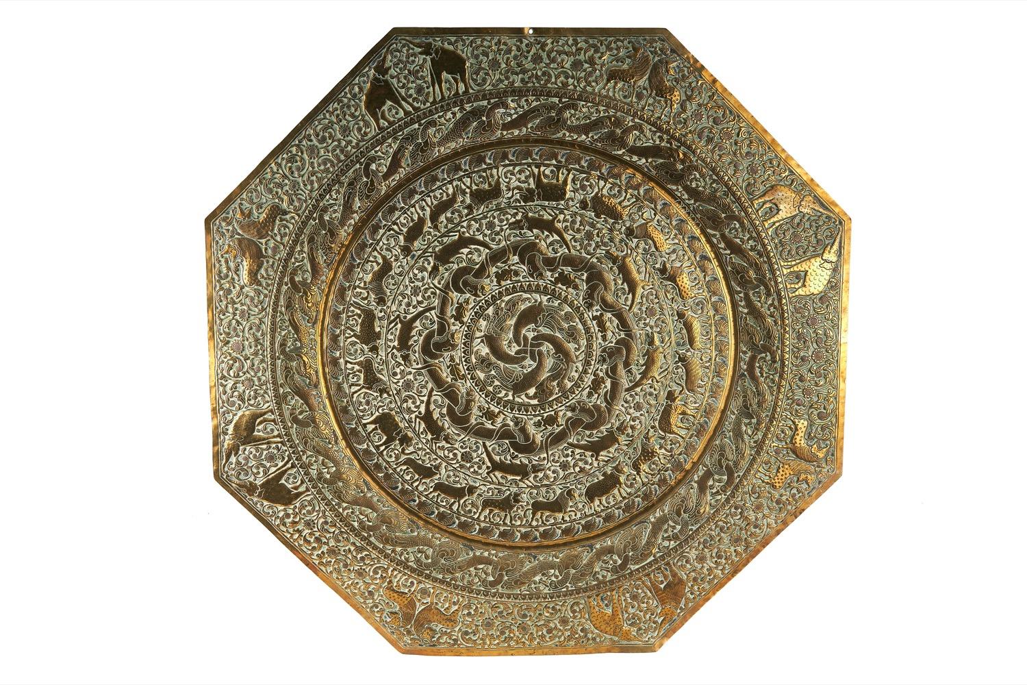 Impressive Large Antique Brass Charger (1 of 5)