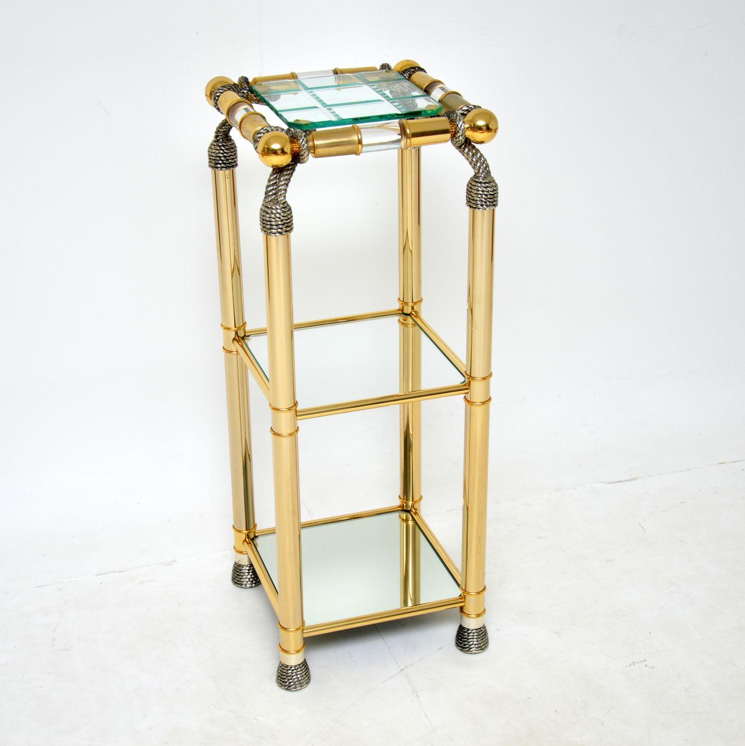 1970's Vintage Glass, Brass & Acrylic Side Table (1 of 9) 1970's Vintage Glass, Brass & Acrylic Side Table (1 of 9)