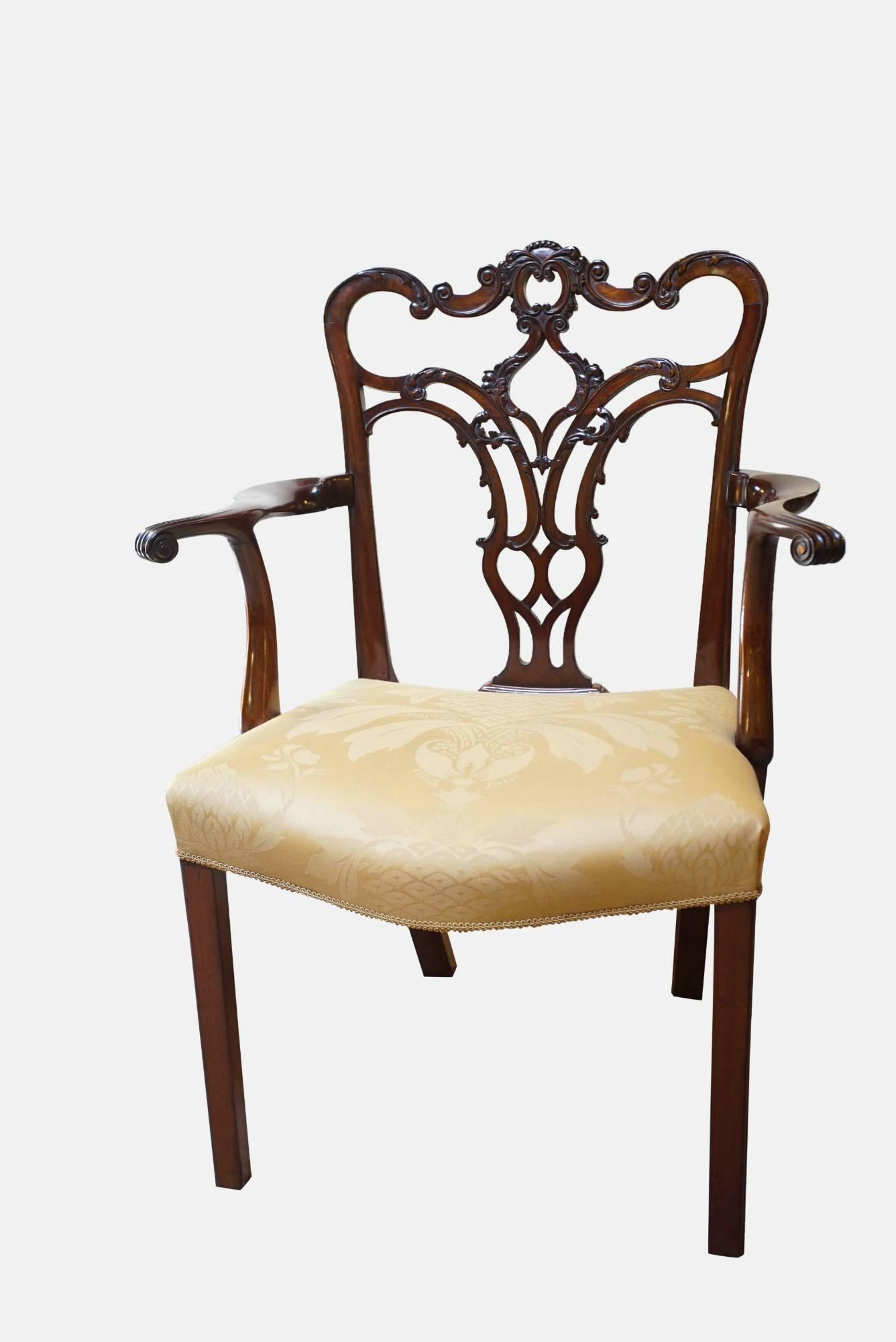 19thC Carved Mahogany Armchair (1 of 1)