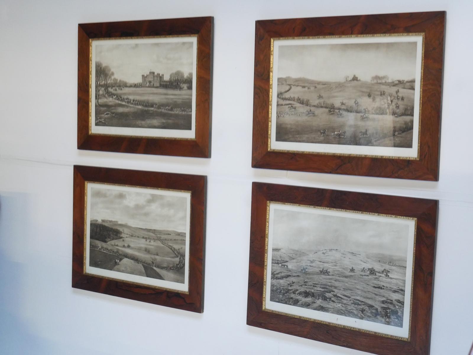 Large Set of Four Early 29thc Hunting Prints (1 of 6)