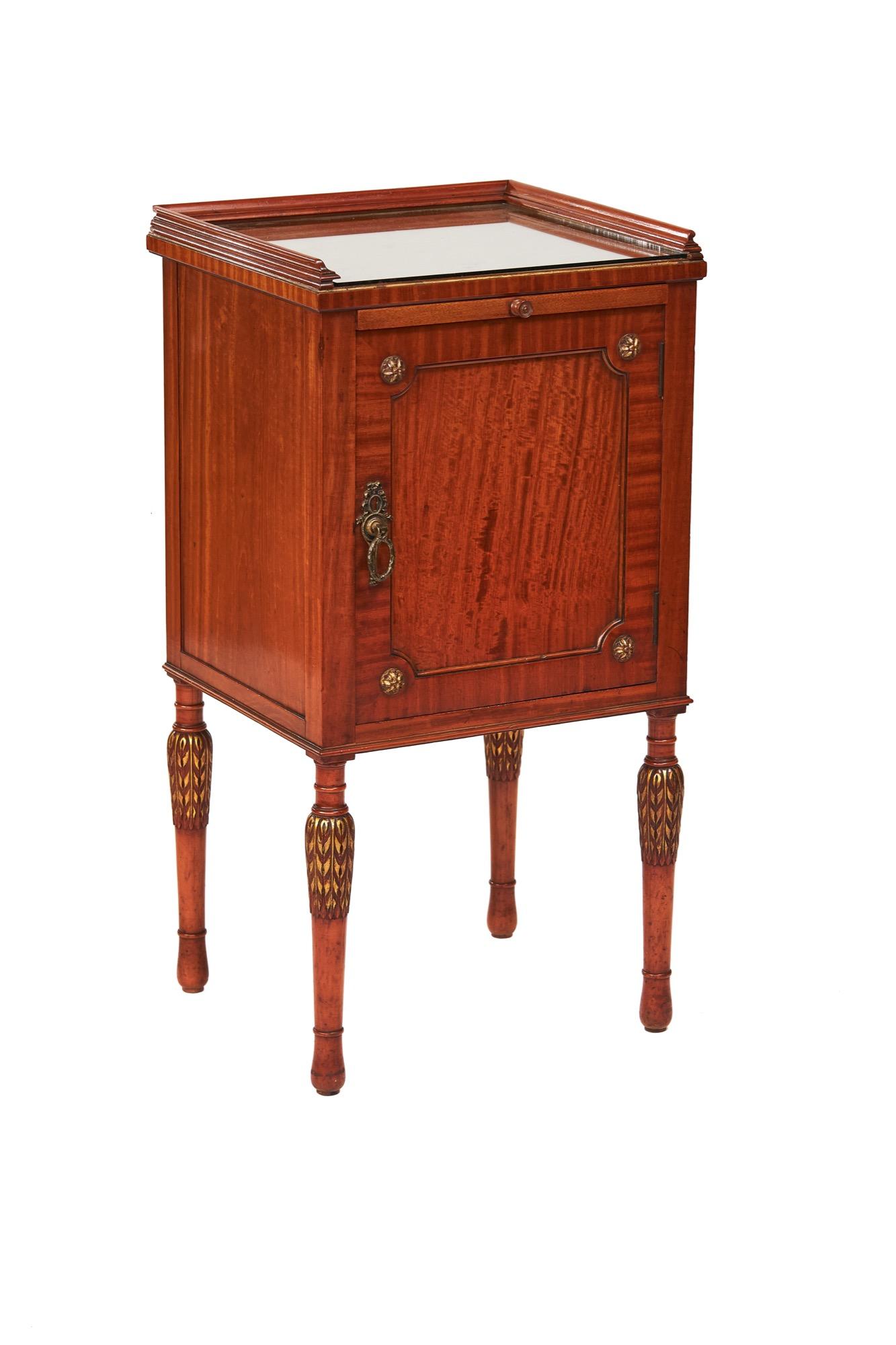 Fine Edwardian Satinwood Bedside Cupboard (1 of 6)