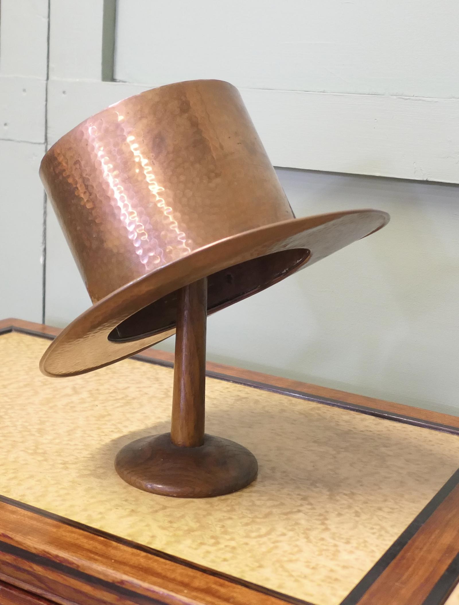 Arts & Crafts Copper Milliners Trade Sign / Copper Top Hat (1 of 5)