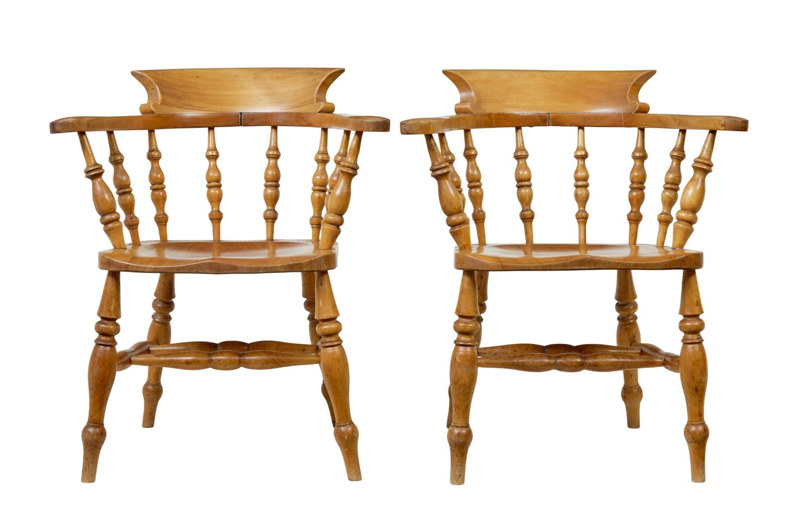 Pair of 19th Century Elm Elbow Chairs (1 of 8)