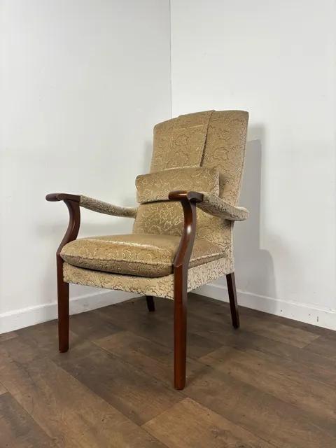 Vintage Parker Knoll Upholstered High Back Armchair - Oak Frame (1 of 12) Vintage Parker Knoll Upholstered High Back Armchair - Oak Frame (1 of 12)