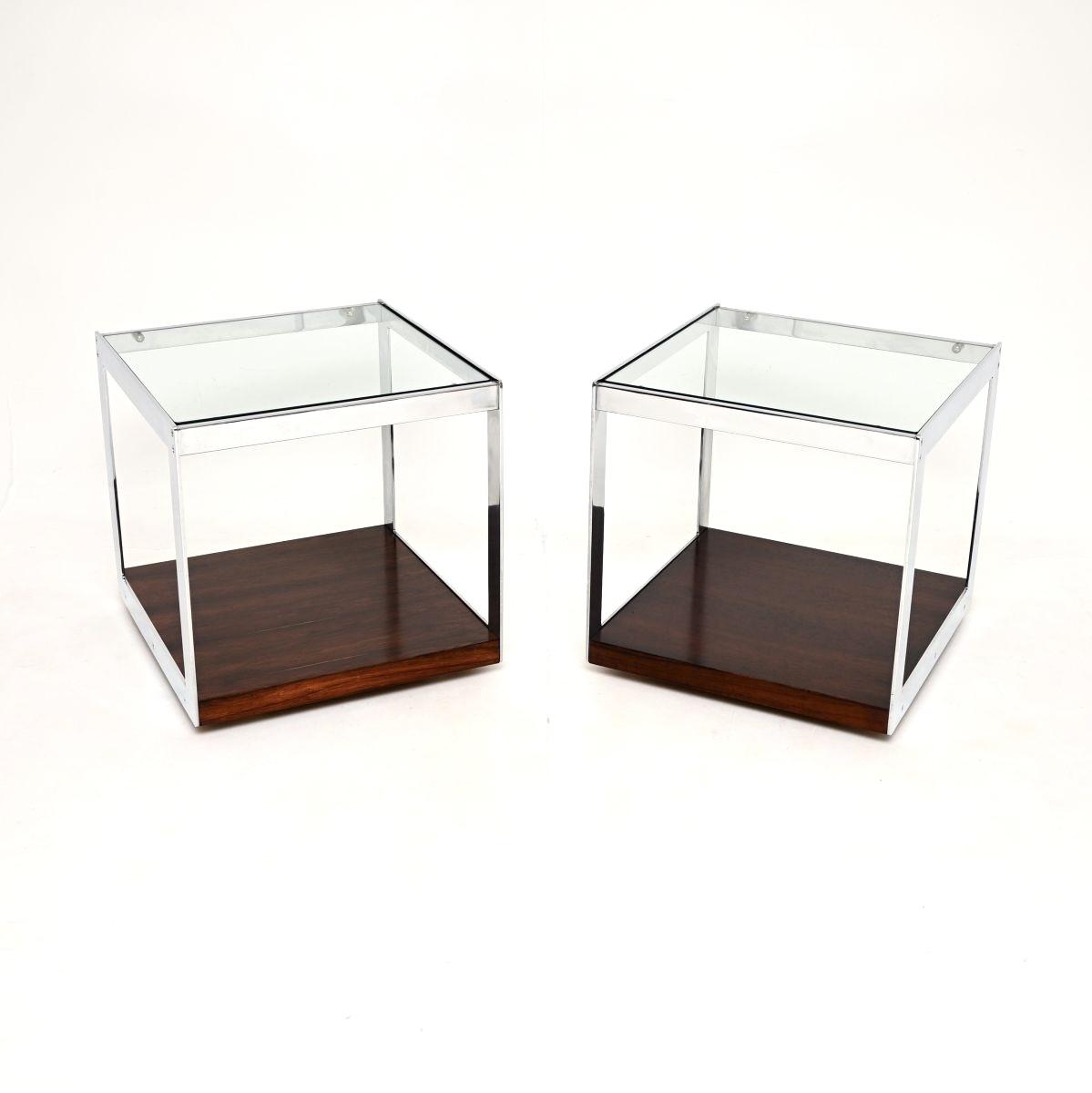 Pair of Vintage Rosewood and Chrome Side Tables by Merrow Associates (1 of 10) Pair of Vintage Rosewood and Chrome Side Tables by Merrow Associates (1 of 10)