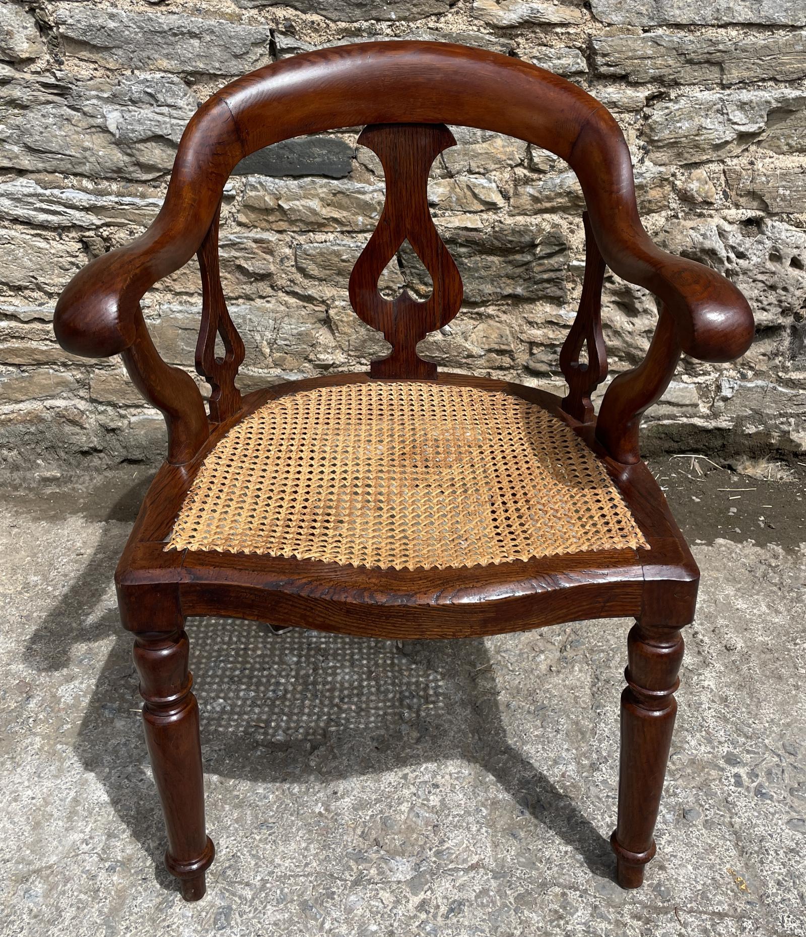 Victorian Oak Framed Cane Library Chair (1 of 12) Victorian Oak Framed Cane Library Chair (1 of 12)