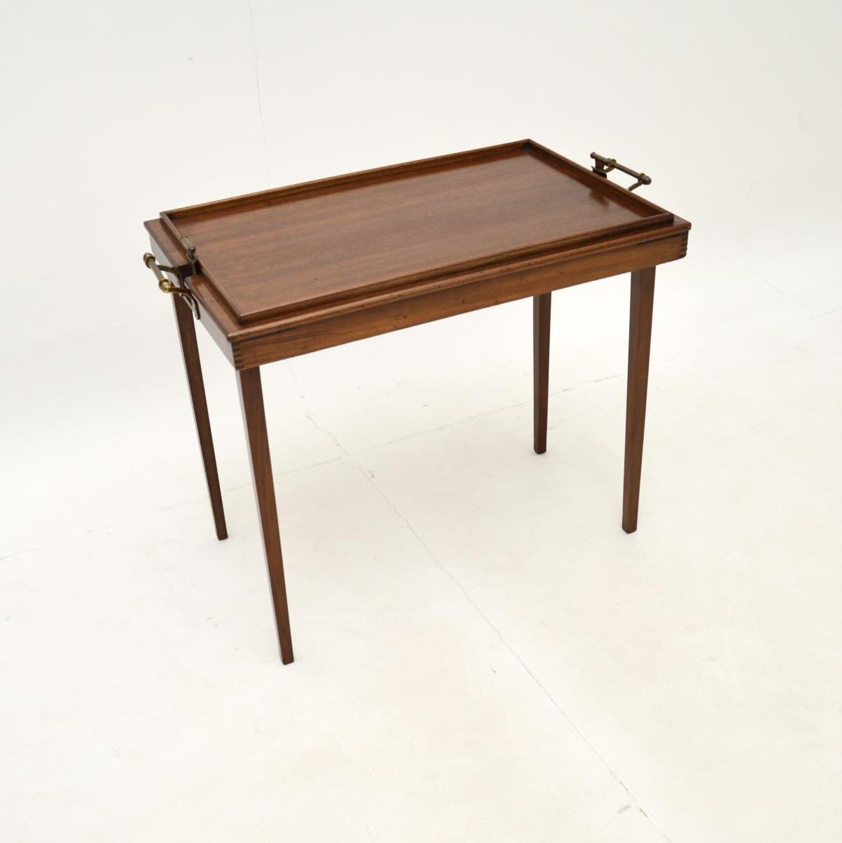 Antique Edwardian Mahogany Folding Tray Top Coffee Table (1 of 11)