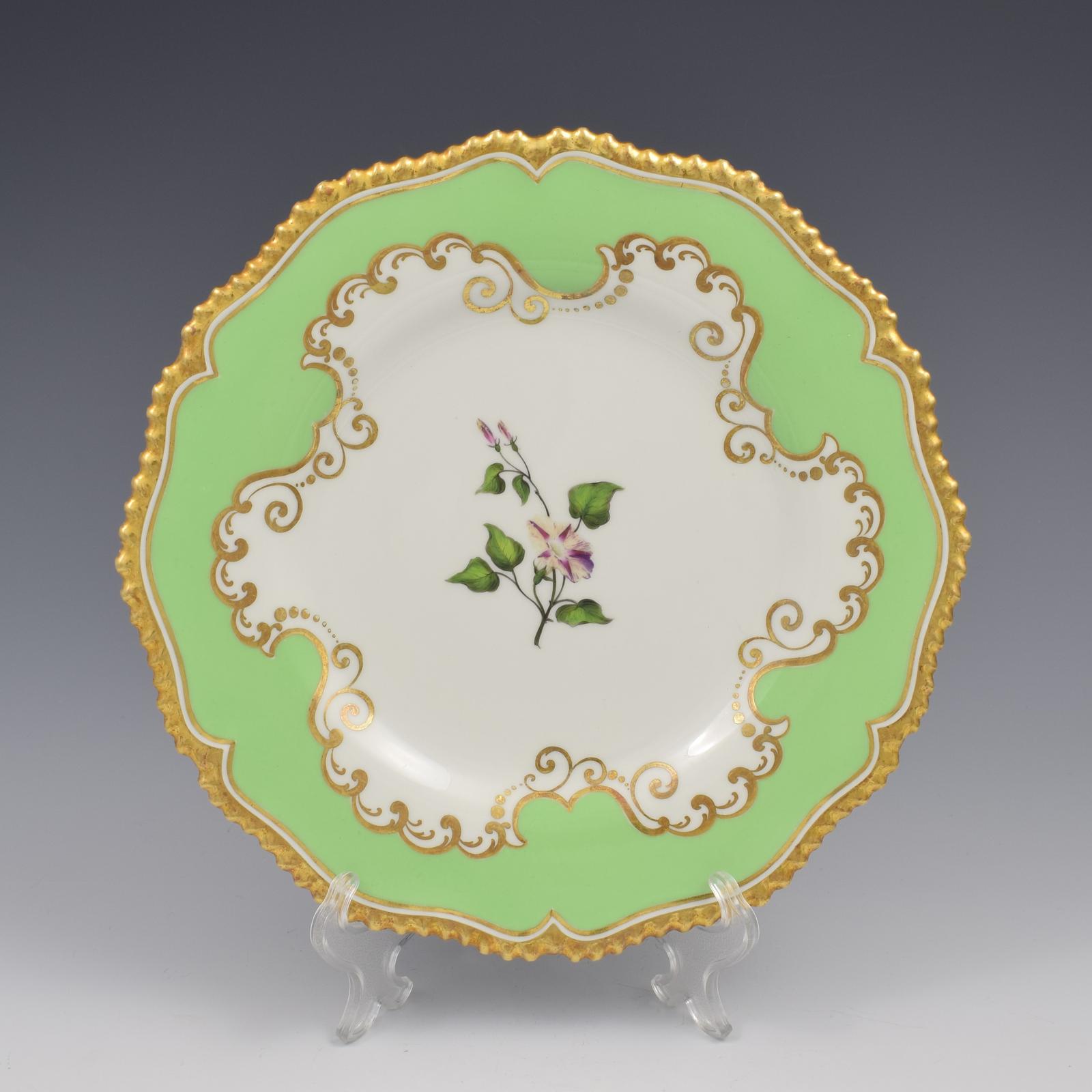 Flight Barr & Barr Worcester Porcelain Botanical Dessert Plate c.1815 (1 of 4)