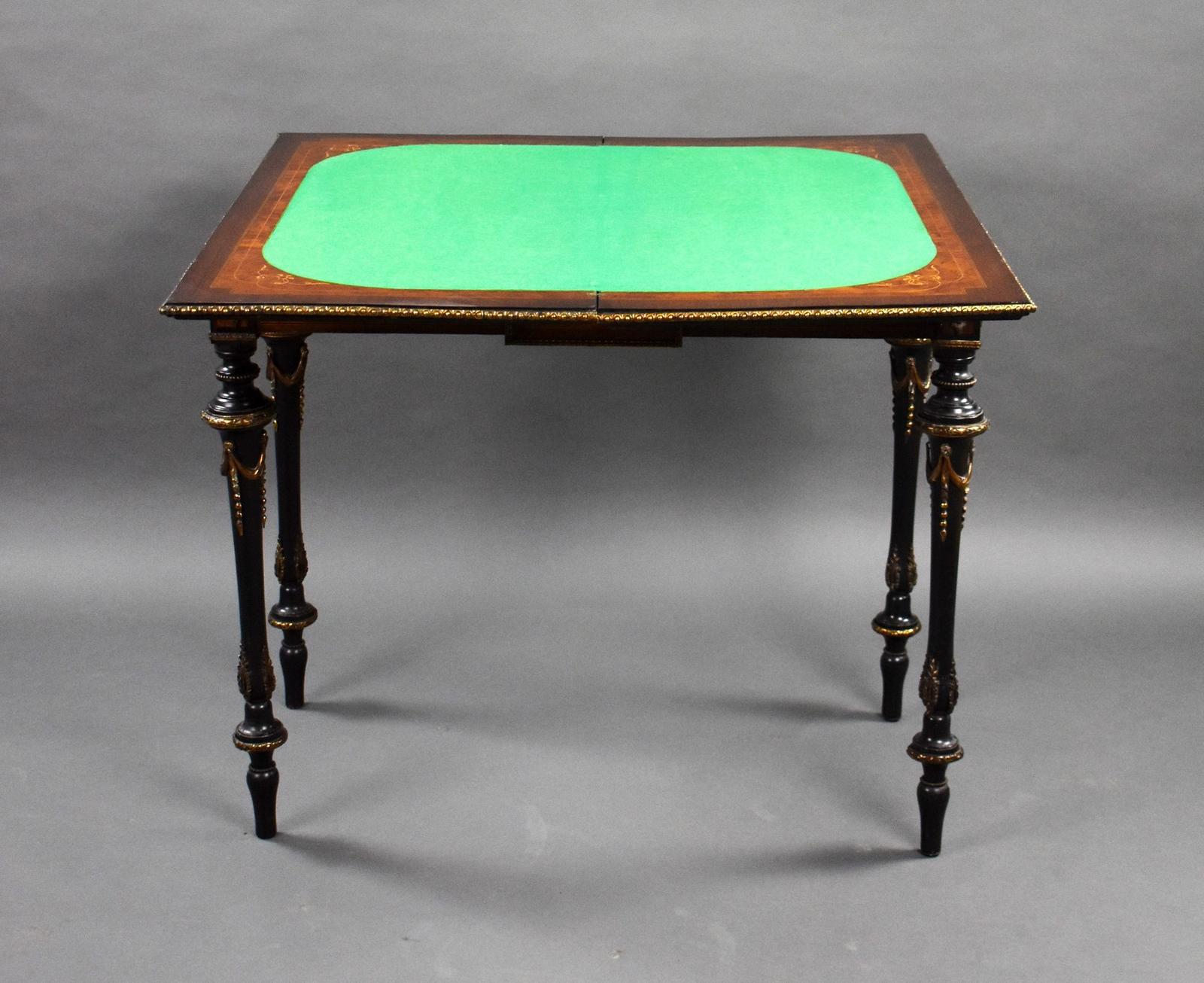 Victorian Burr Walnut Inlaid Card Table (1 of 15)