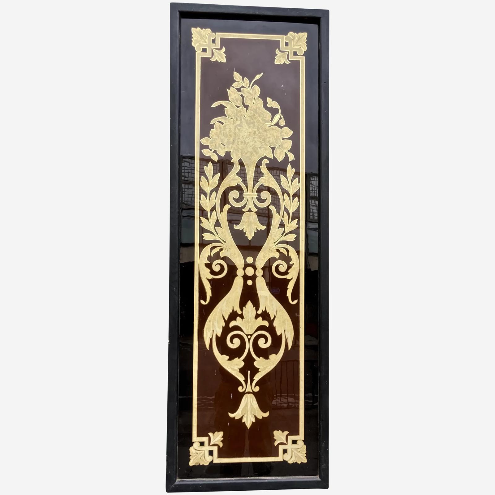 Gilded & Painted Front-of-shop Glass Sign From Paris Florist (1 of 6)