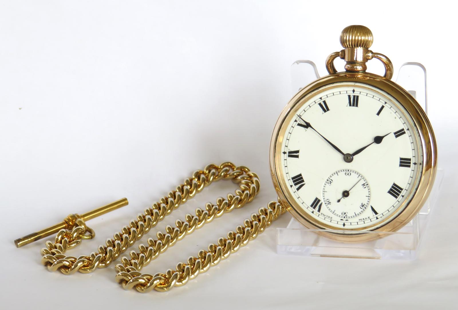 Pocket Watch: Antique Minerva Pocket Watch with Chain (1 of 4) Pocket Watch: Antique Minerva Pocket Watch with Chain (1 of 4)