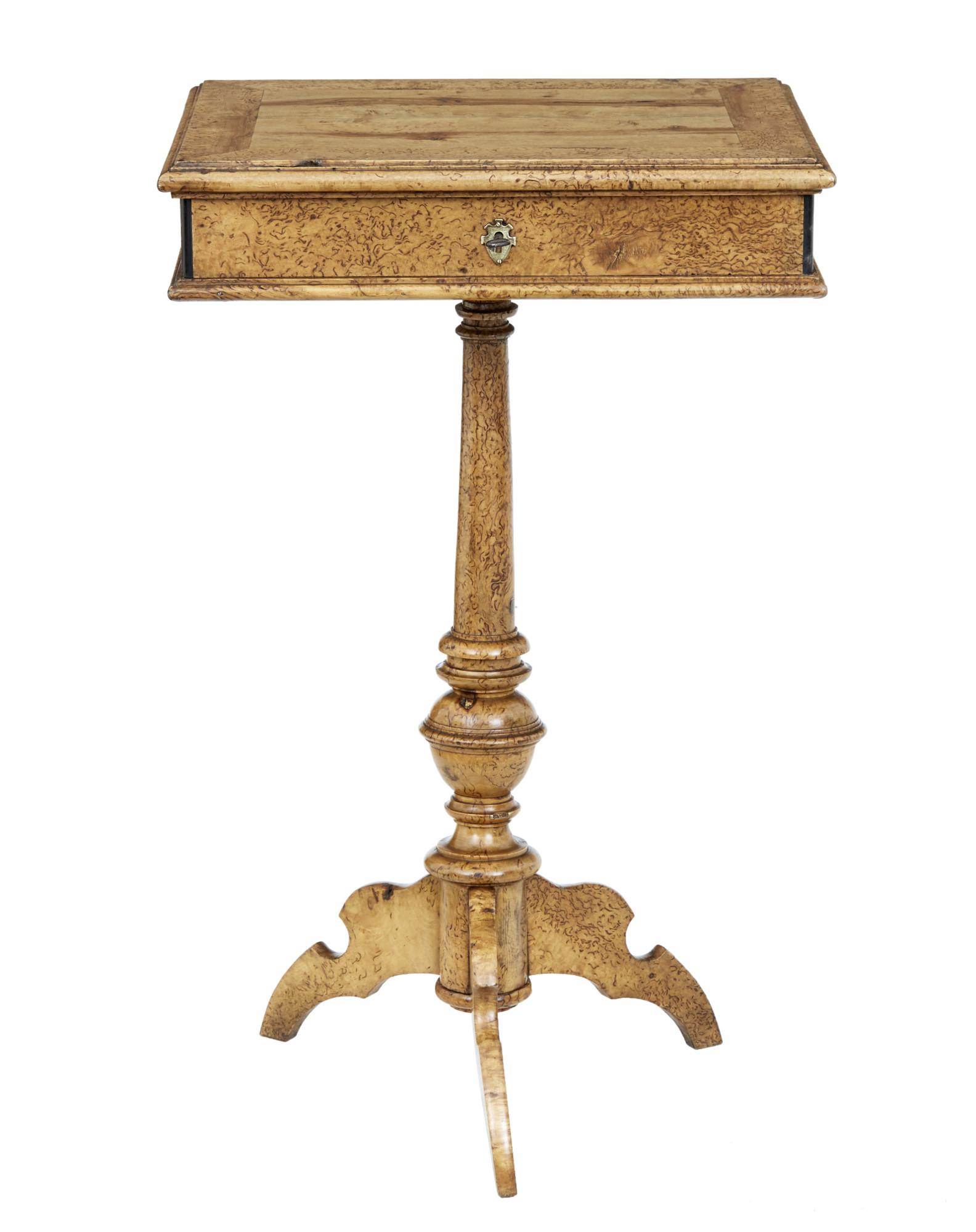 Mid 19th Century Swedish Burr Birch Work Table (1 of 9) Mid 19th Century Swedish Burr Birch Work Table (1 of 9)