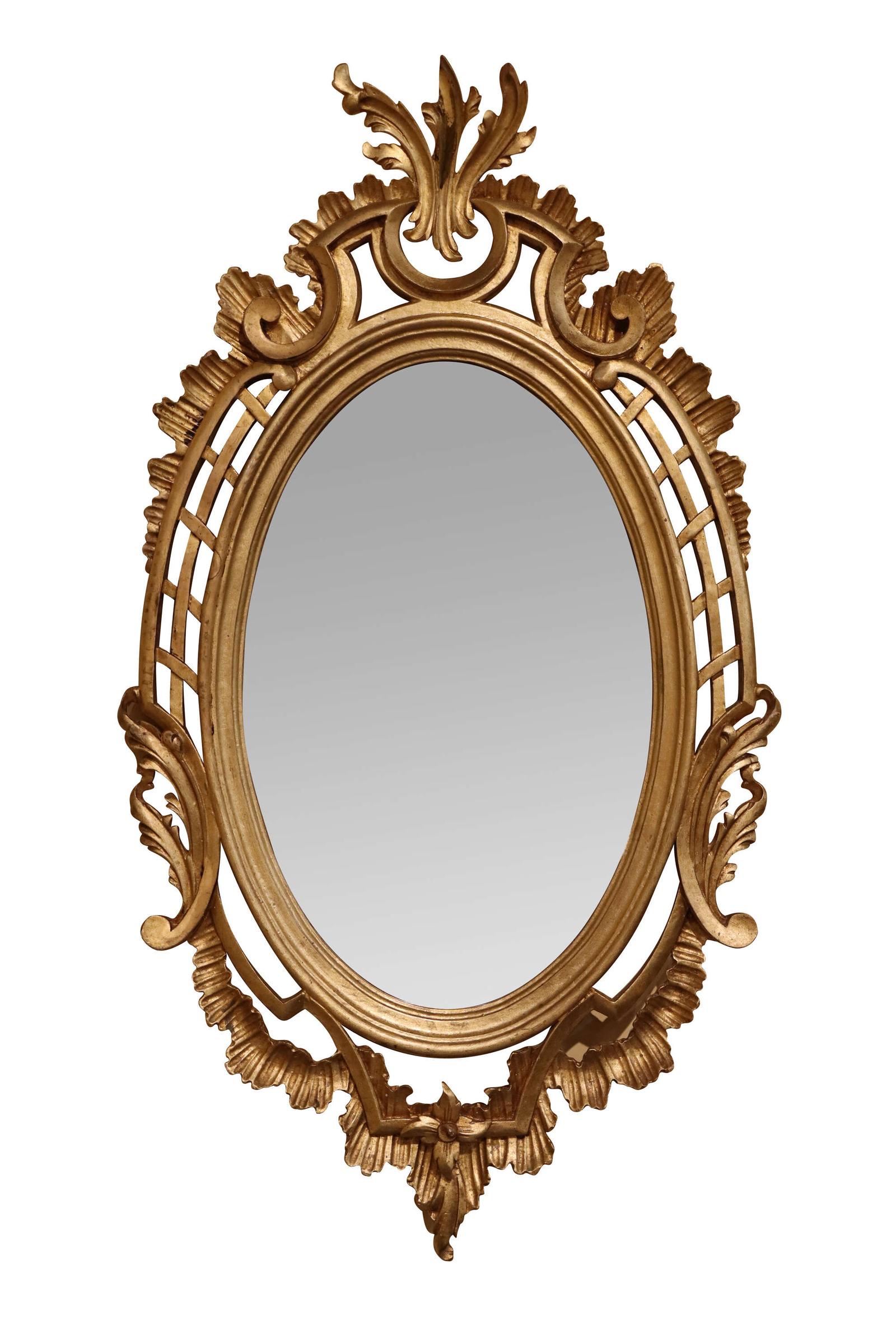 Chippendale Style Oval Giltwood Wall Mirror (1 of 3) Chippendale Style Oval Giltwood Wall Mirror (1 of 3)