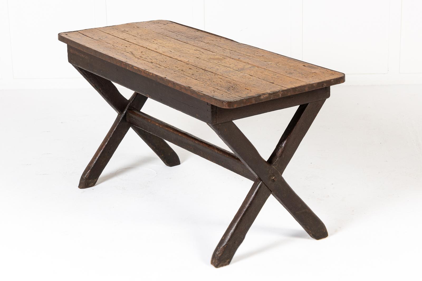 19th Century English Pine Tavern Trestle Table (1 of 8)