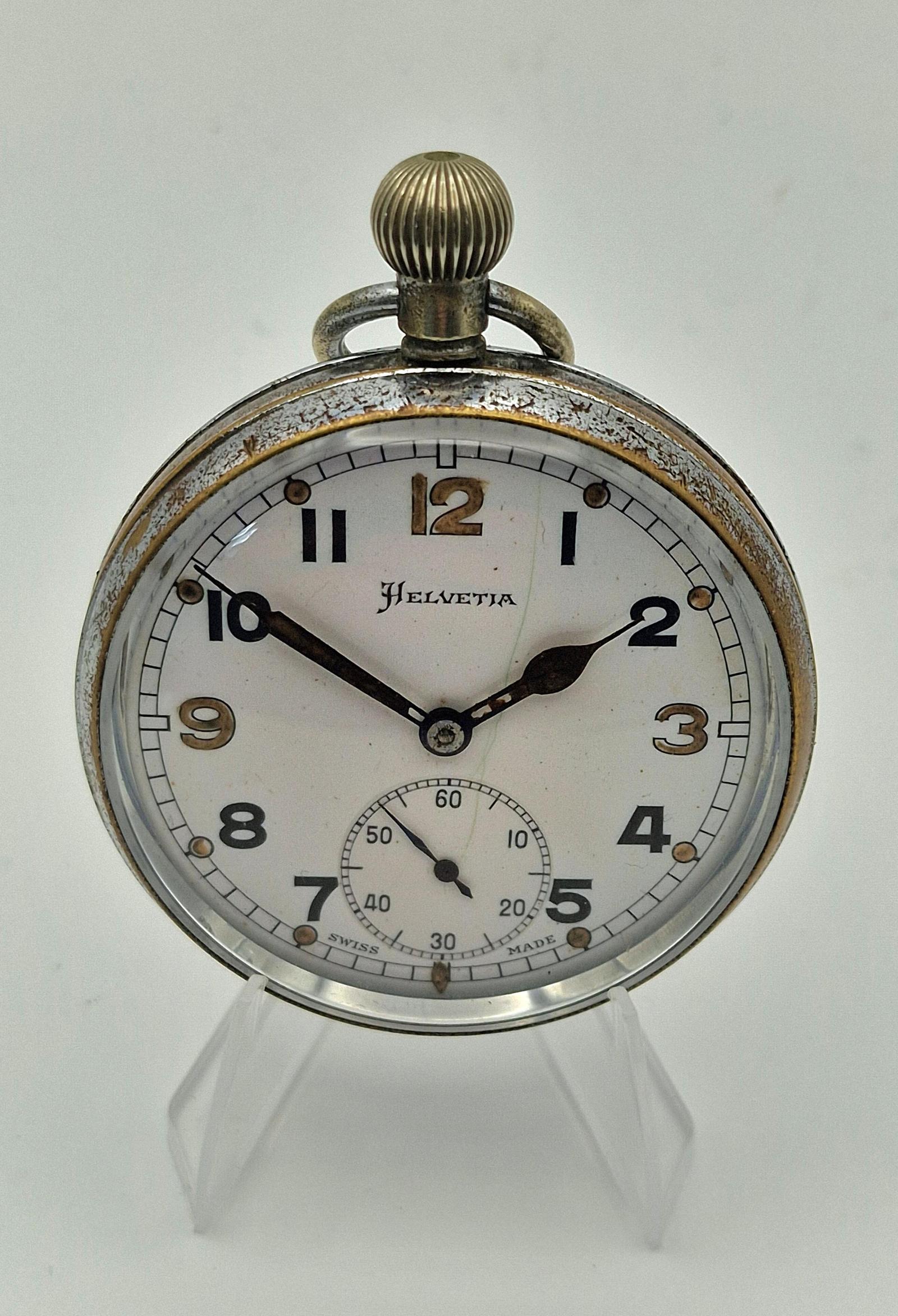 Helevitia World War 2 Military Pocket Watch (1 of 3) Helevitia World War 2 Military Pocket Watch (1 of 3)