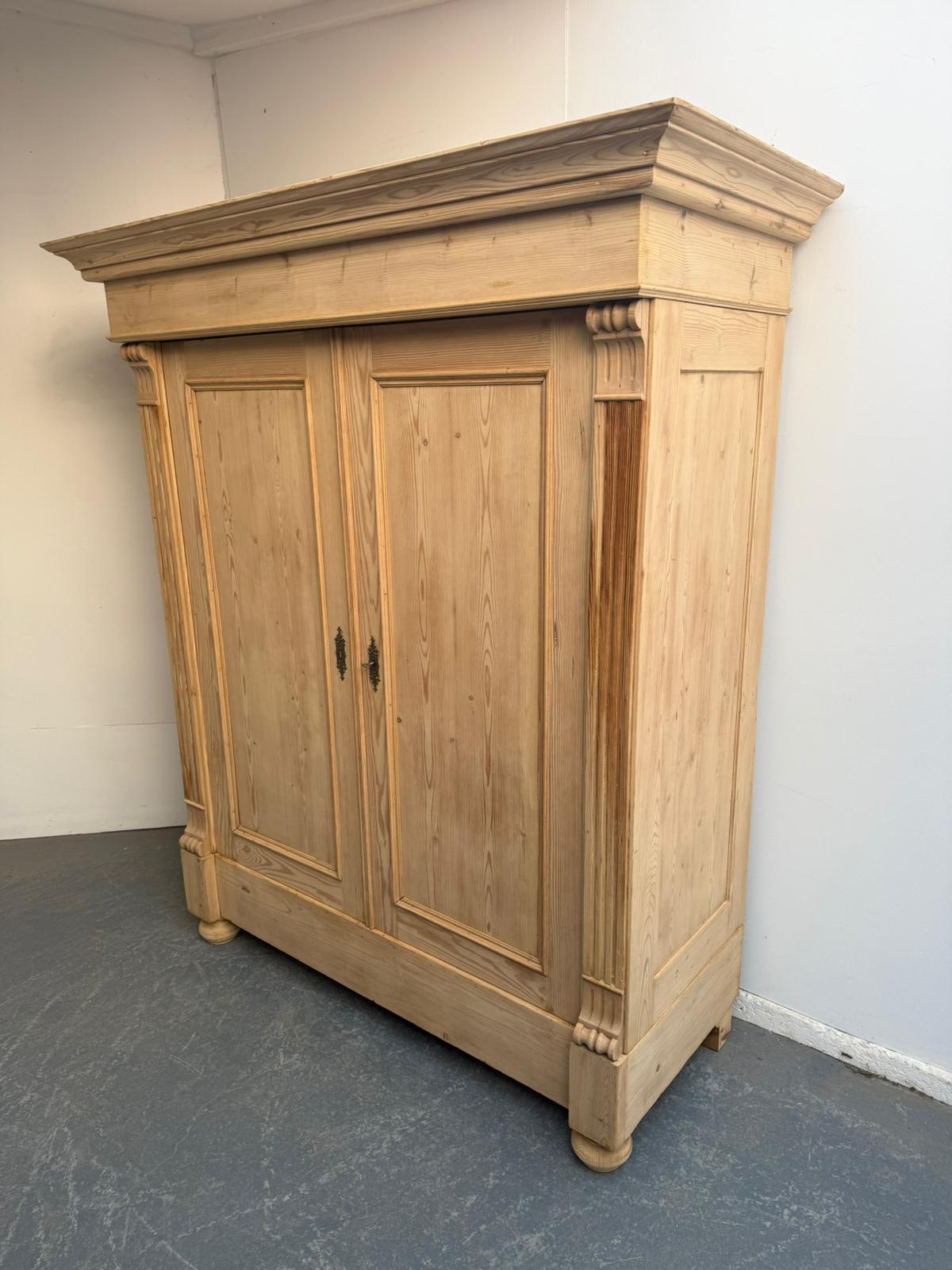 Top Quality Victorian Antique Pine Shelved Knockdown Wardrobe to wax / paint (1 of 9)