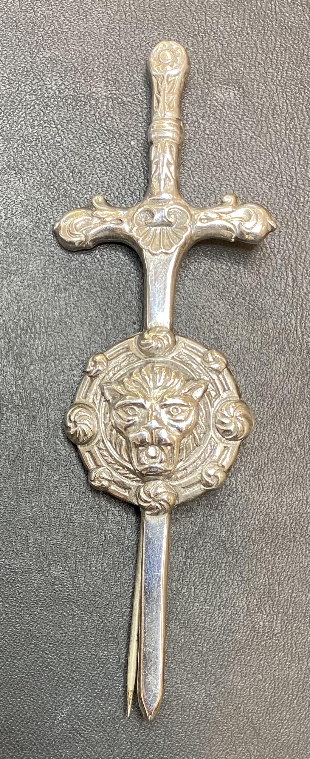 Scottish Silver Sword Pin - Glasgow 1946 (1 of 4)