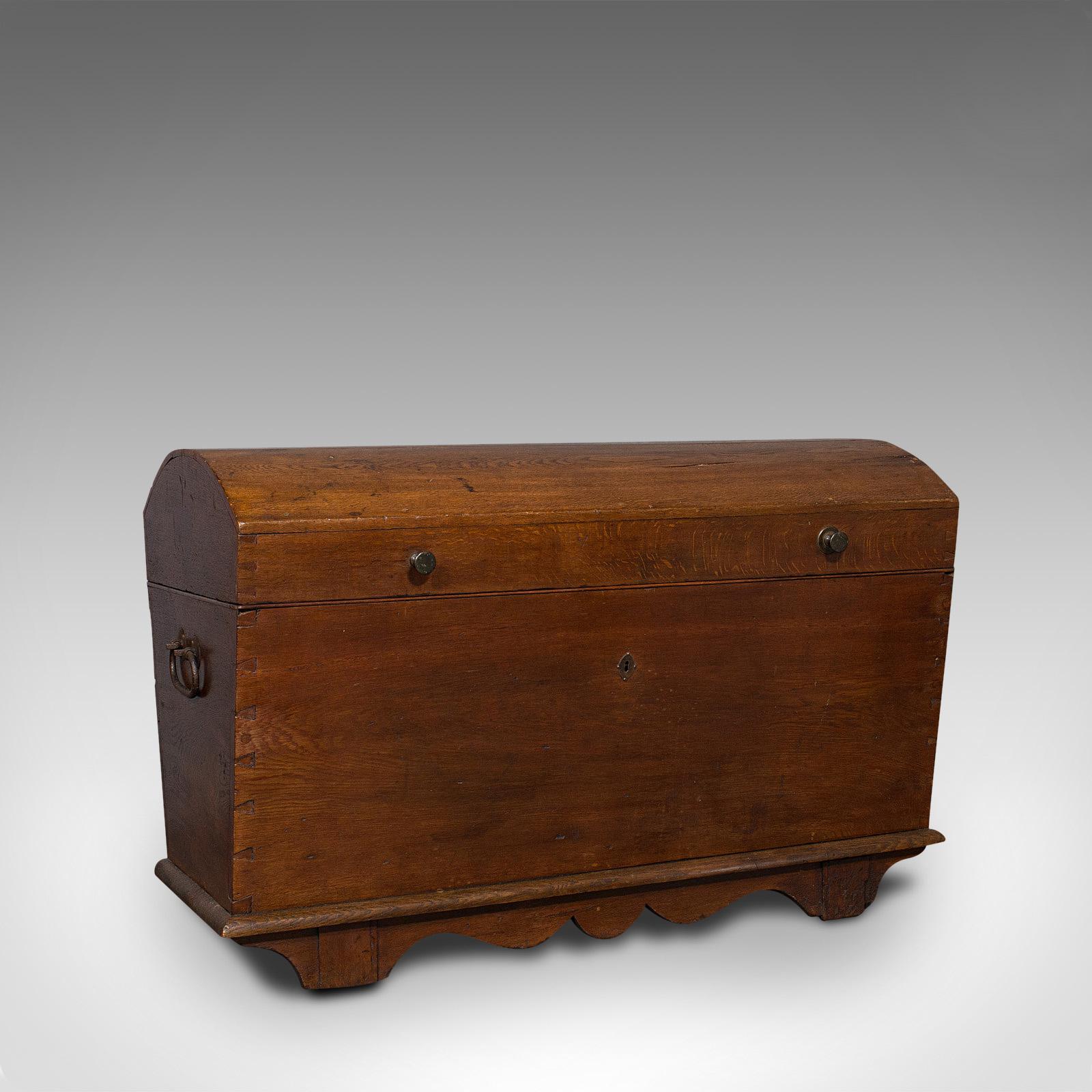 Large Antique Shipping Chest, English, Oak, Carriage Trunk, Georgian, c.1800 (1 of 12)