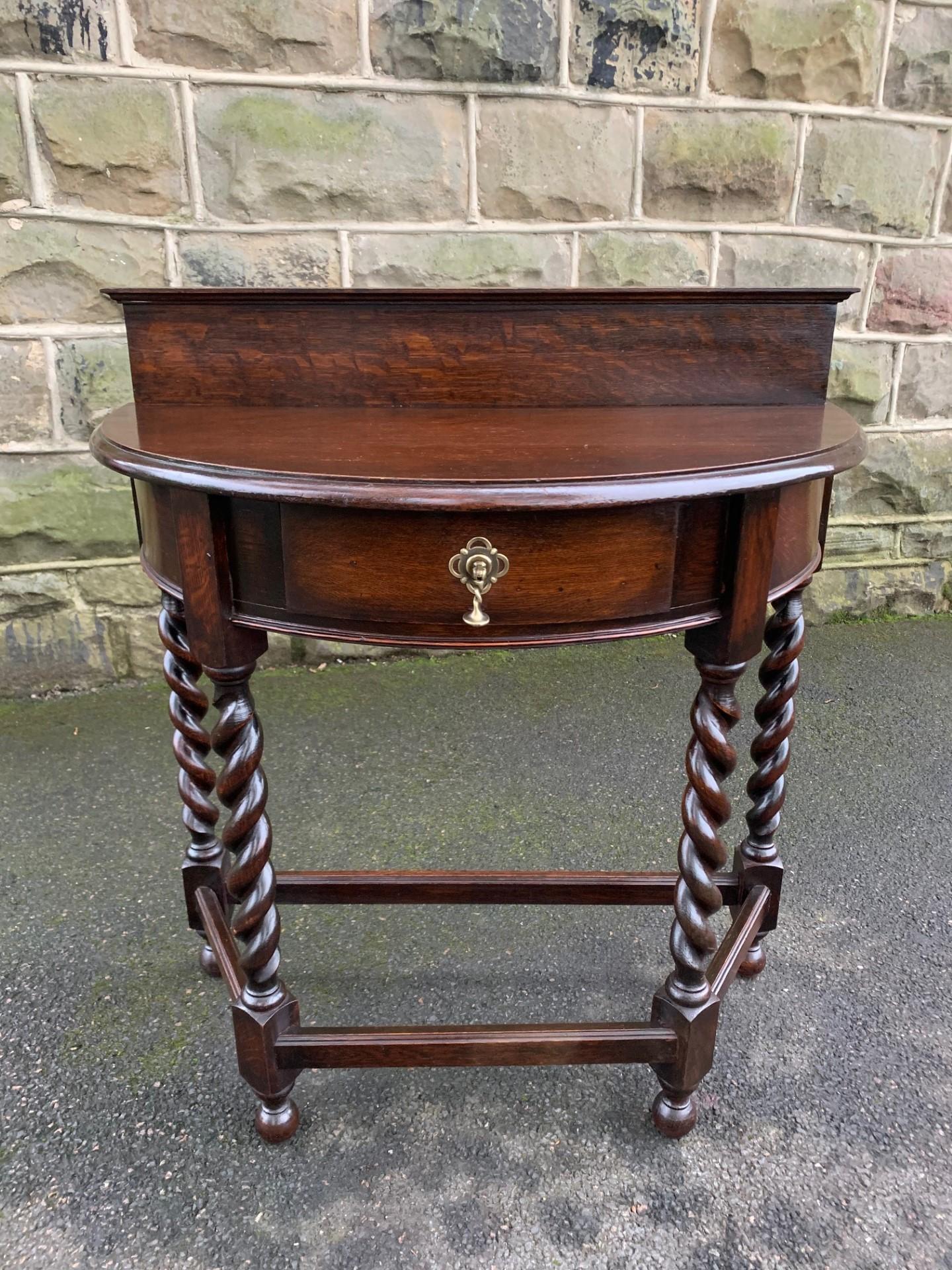 Antique Oak Barley Twist Hall Console Table (1 of 9)
