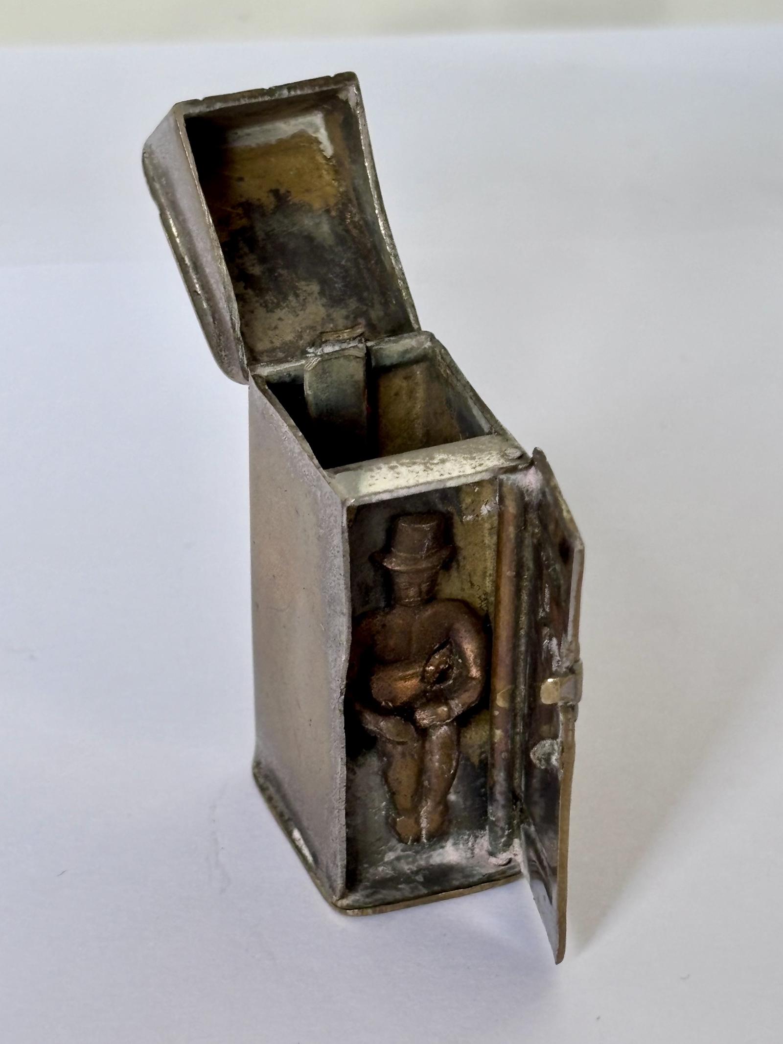 Victorian Novelty Privy Outhouse Gentleman on Toilet Loo Vesta Case Match Safe (1 of 7) Victorian Novelty Privy Outhouse Gentleman on Toilet Loo Vesta Case Match Safe (1 of 7)