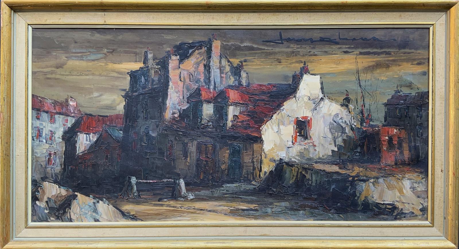 Lovely Mid Century Impressionist Townscape Impasto Oil Painting by Jean Corbeau (1 of 12) Lovely Mid Century Impressionist Townscape Impasto Oil Painting by Jean Corbeau (1 of 12)