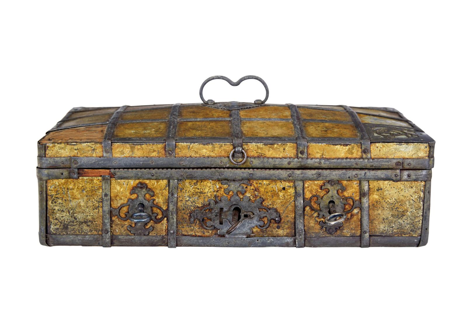 Late 18th Century Scandinavian Metal Bound Box (1 of 10)