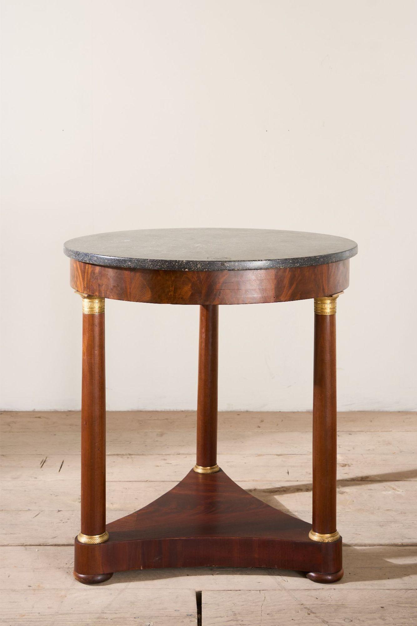 19th Century French Empire Mahogany & Black Marble Gueridon Table (1 of 6) 19th Century French Empire Mahogany & Black Marble Gueridon Table (1 of 6)