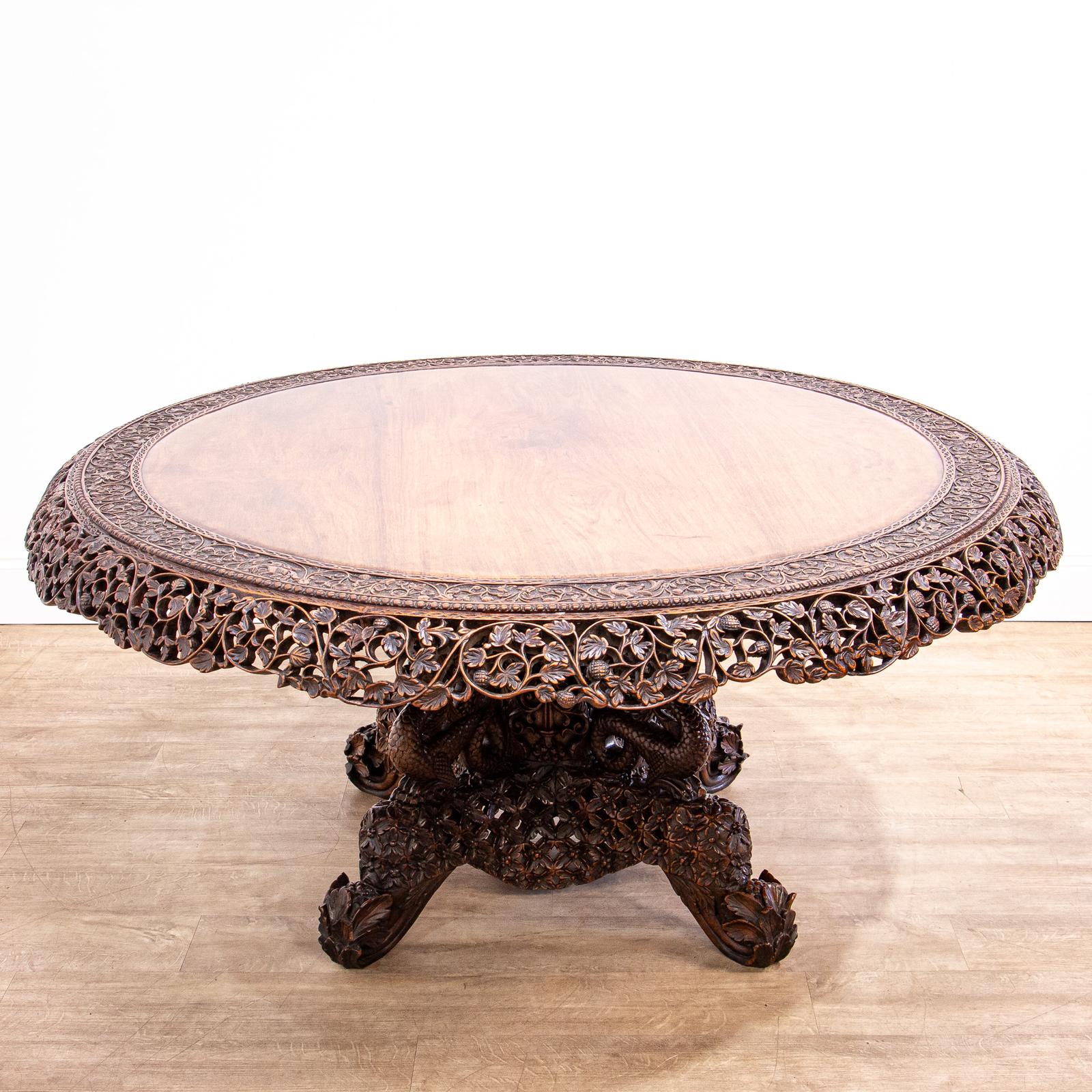 Large Carved Anglo Indian Centre Table with Mythical Beasts (1 of 17) Large Carved Anglo Indian Centre Table with Mythical Beasts (1 of 17)