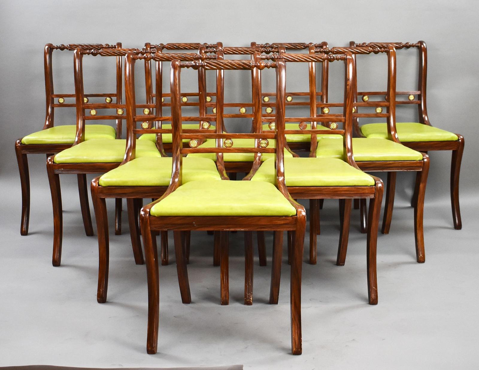 Set of 10 Regency Style Dining Chairs (1 of 8)