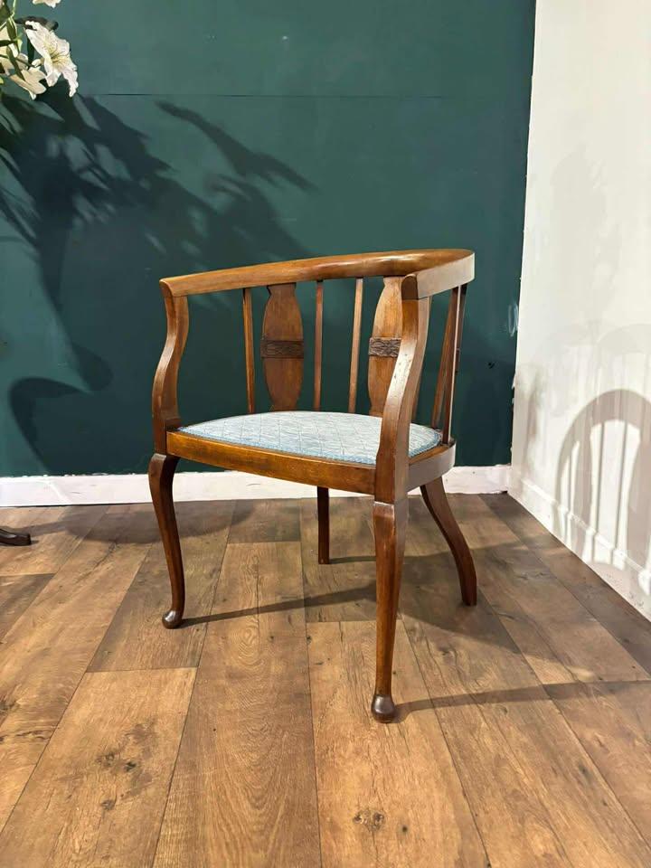 Edwardian Mahogany Framed Tub Chair (1 of 16)