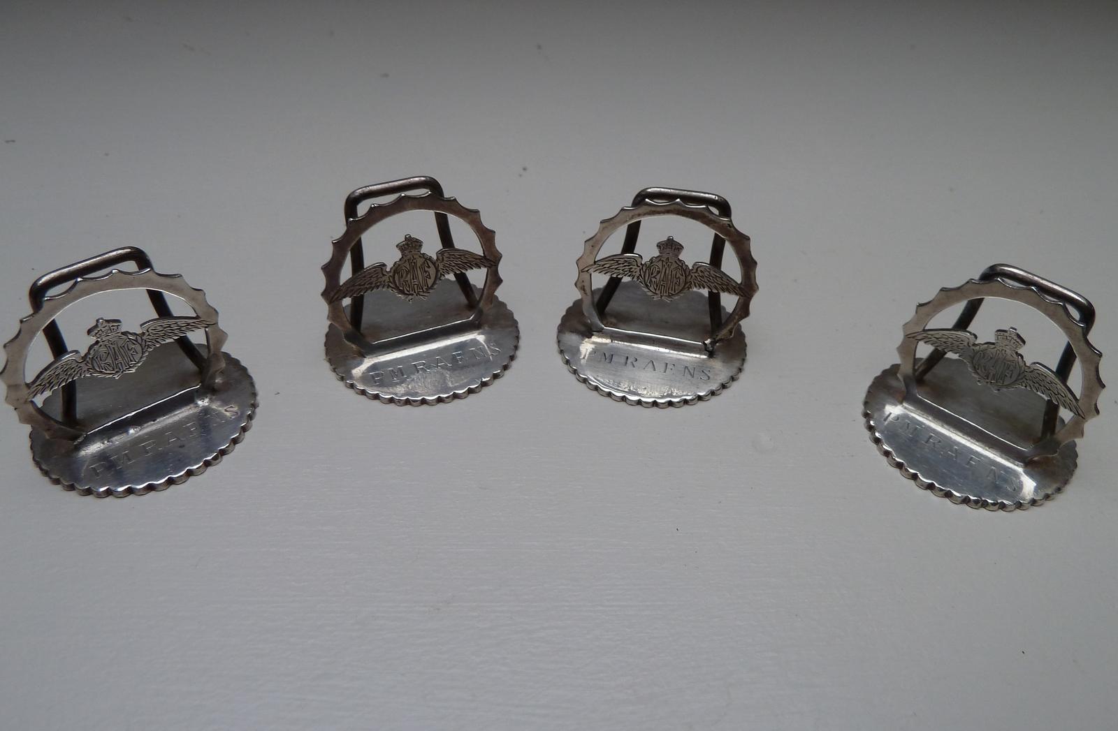 Set of 4 Solid Silver RAF Menu / Name Holders - Asprey of London (1 of 8) Set of 4 Solid Silver RAF Menu / Name Holders - Asprey of London (1 of 8)