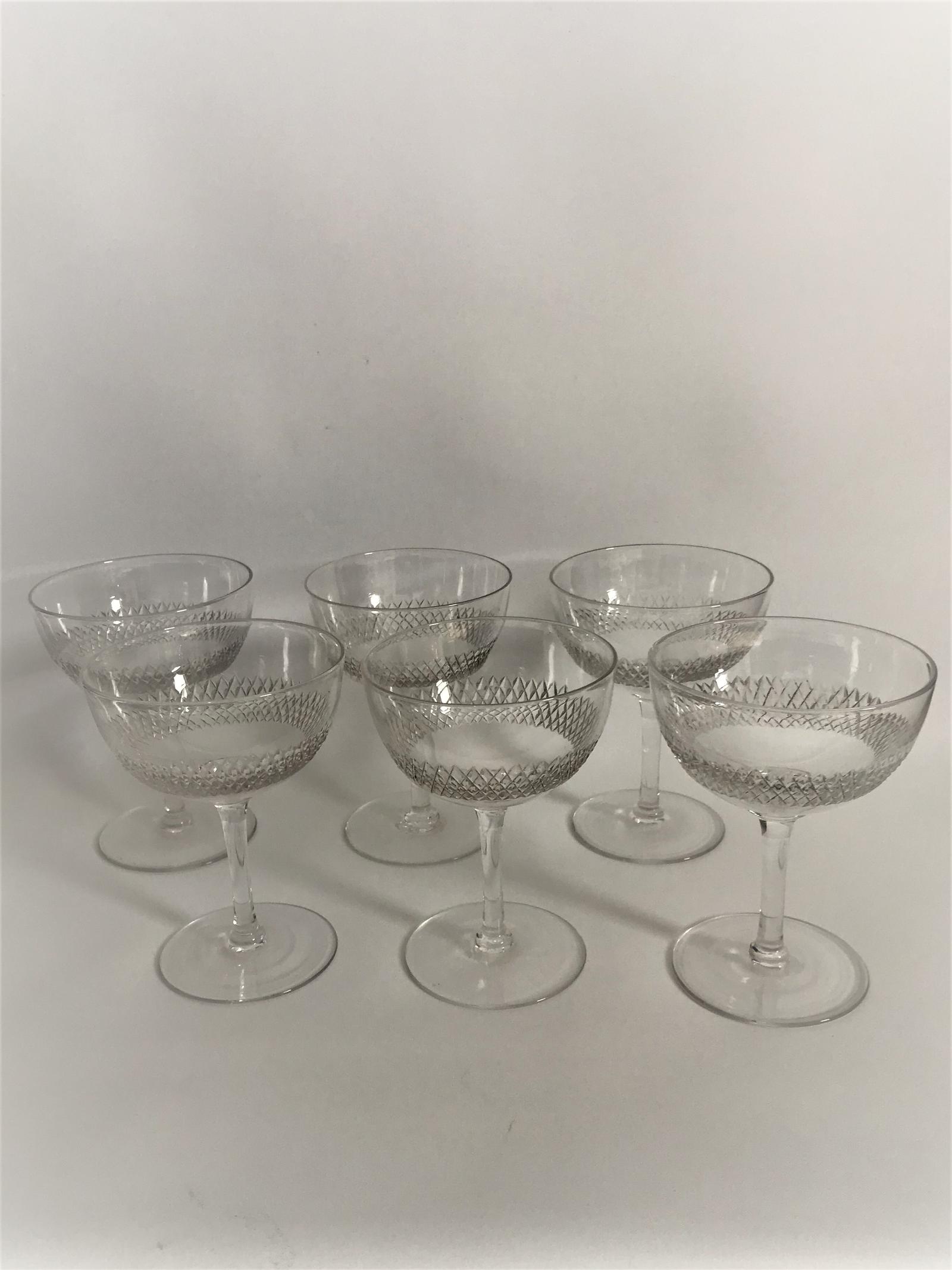 Set of 6 Edwardian Cut Glass Champagne Bowls (1 of 4) Set of 6 Edwardian Cut Glass Champagne Bowls (1 of 4)