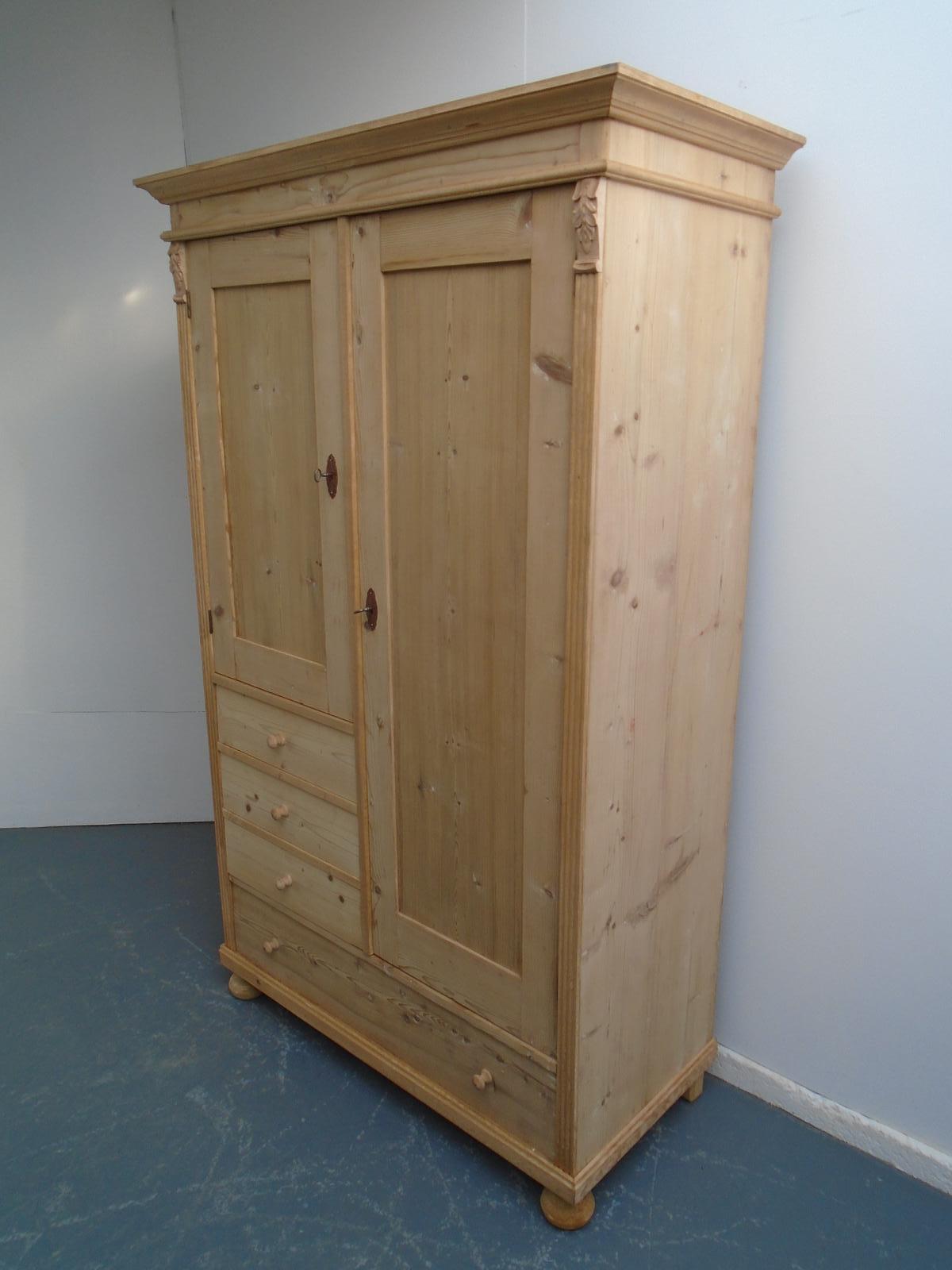 A One Piece Antique/old Pine Child's / Holiday Let Wardrobe to Wax/paint (1 of 11)