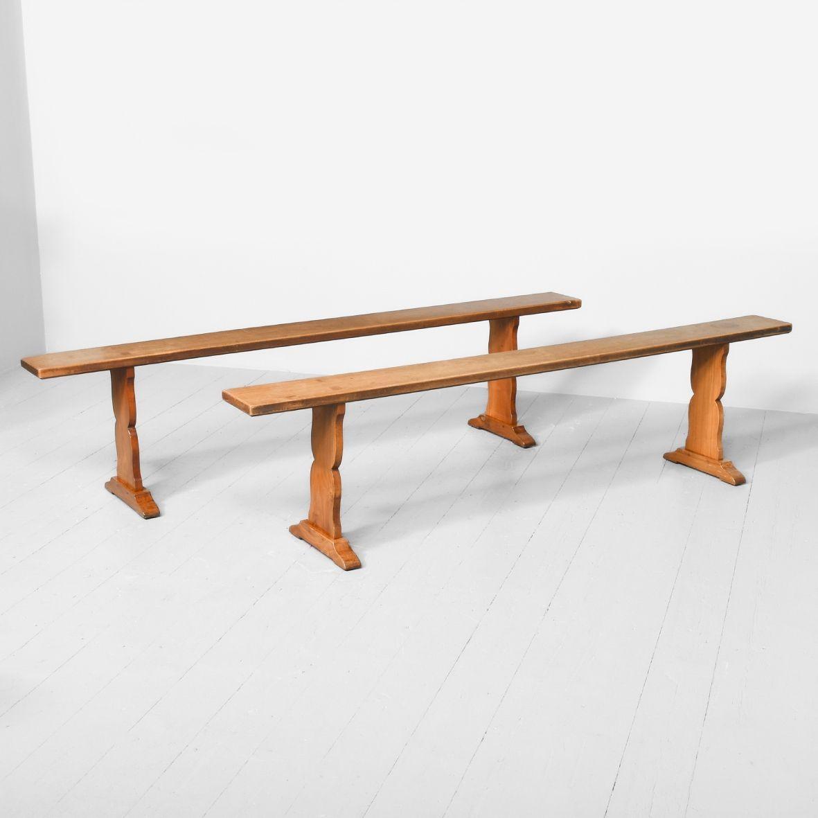 Pair of Rustic French Cherrywood Benches of Pegged Construction (1 of 7) Pair of Rustic French Cherrywood Benches of Pegged Construction (1 of 7)