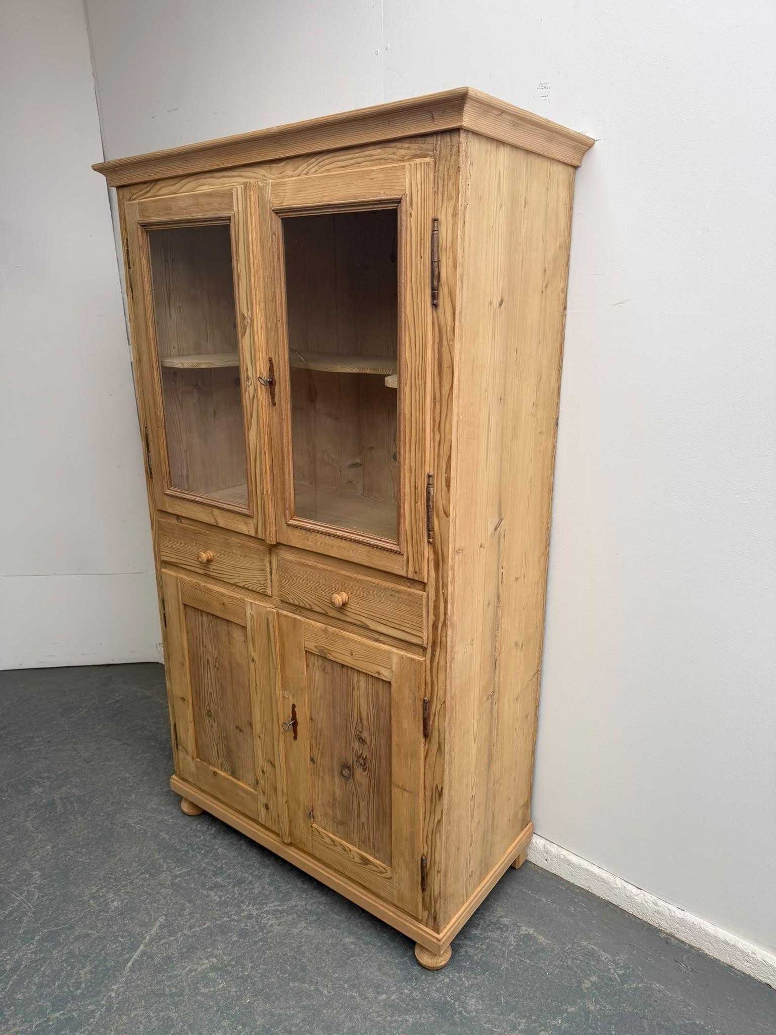 Early Victorian Antique Pine 4 Door Glazed Display Cabinet to wax / paint (1 of 11) Early Victorian Antique Pine 4 Door Glazed Display Cabinet to wax / paint (1 of 11)