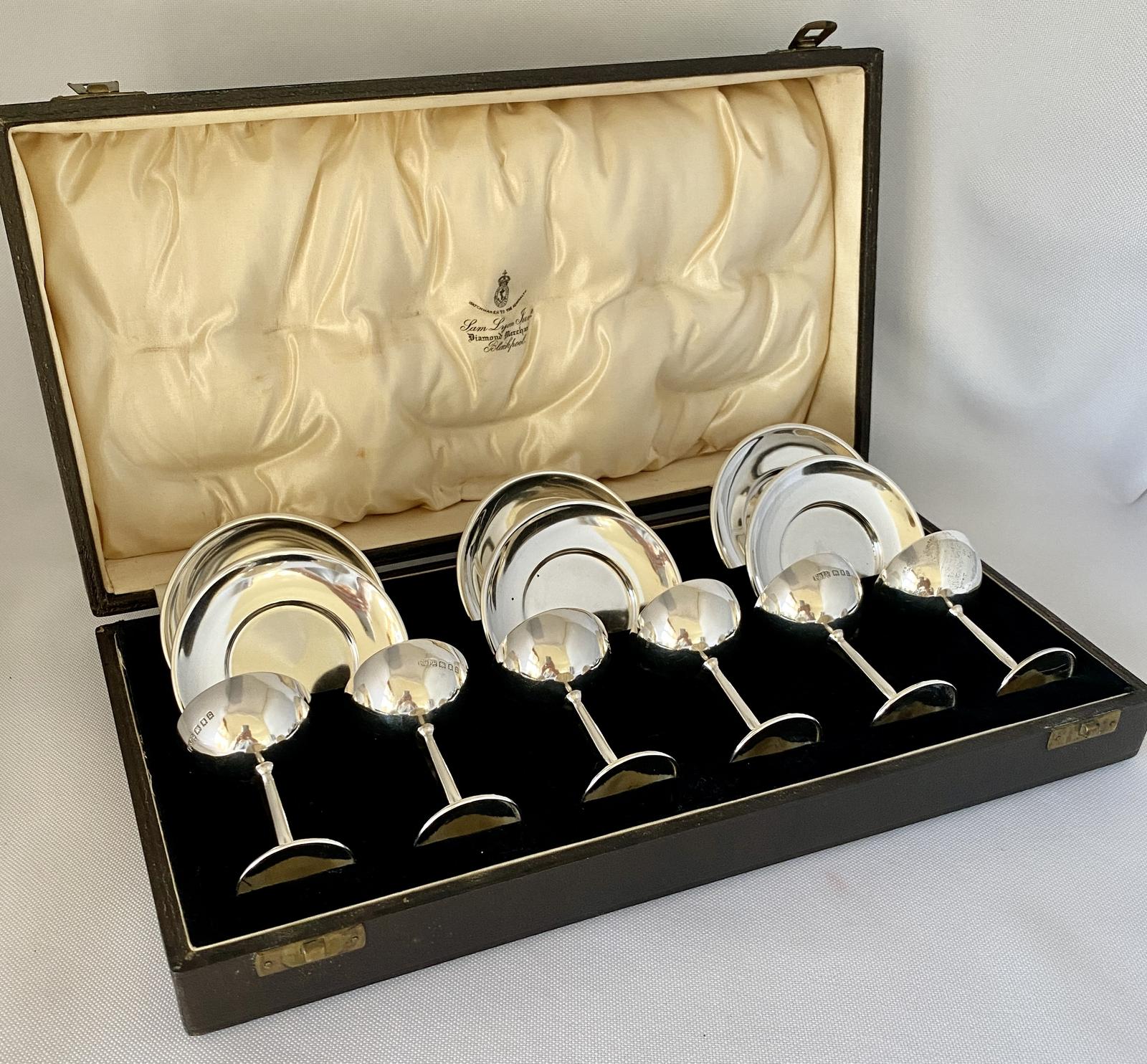 Silver Set of Six Miniature Coupes & Plates - Sheffield 1913 (1 of 14)