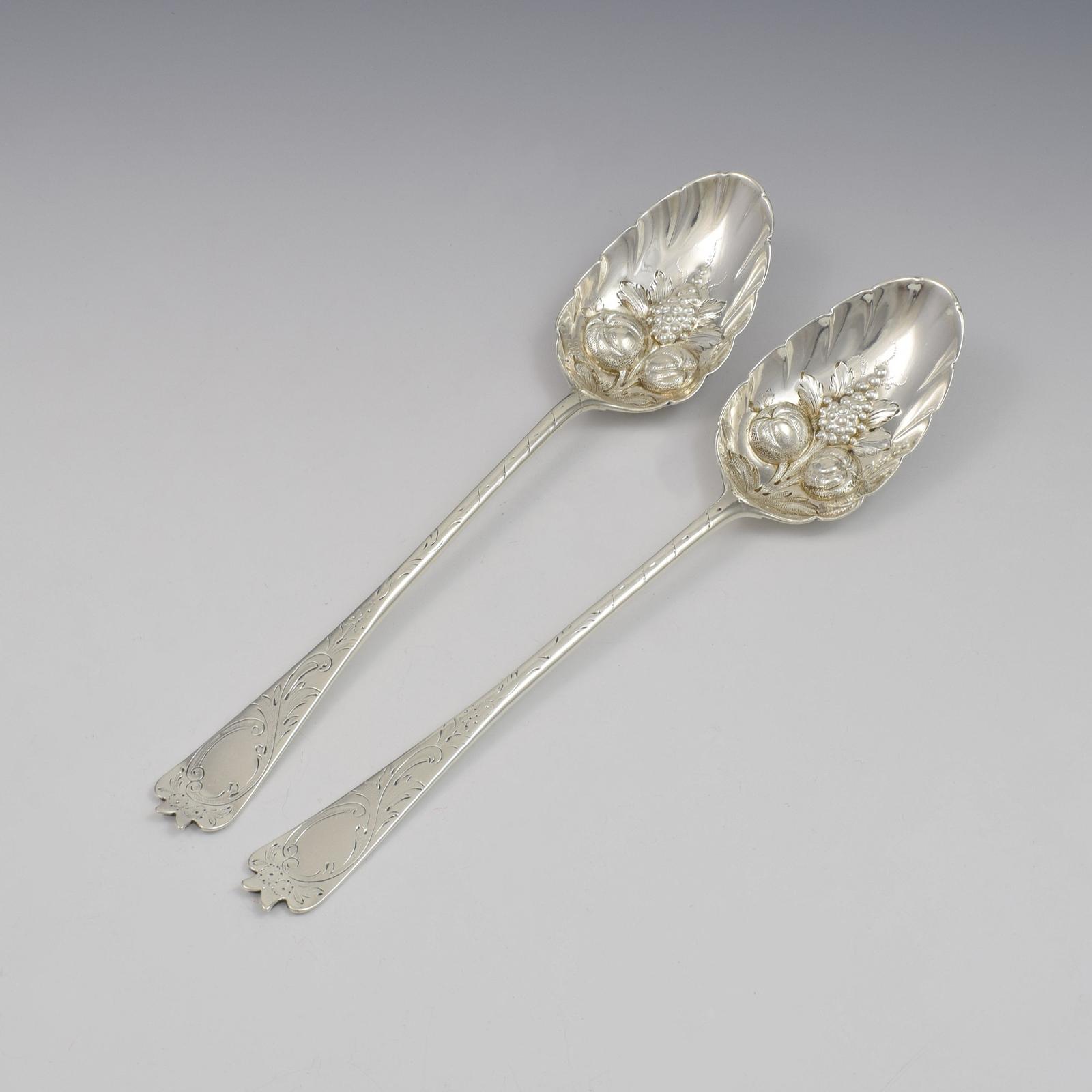 Pair of Georgian Silver Berry Spoons Robert Rutland (1 of 8)