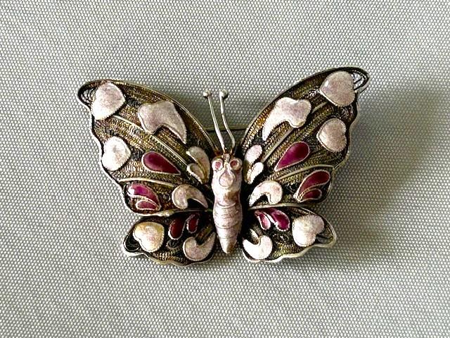 Fabulous Silver Filigree & Enamel Butterfly Brooch (1 of 6)