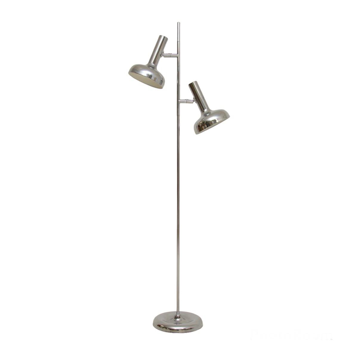 Vintage French Chrome Two Headed Floor Lamp (1 of 8) Vintage French Chrome Two Headed Floor Lamp (1 of 8)