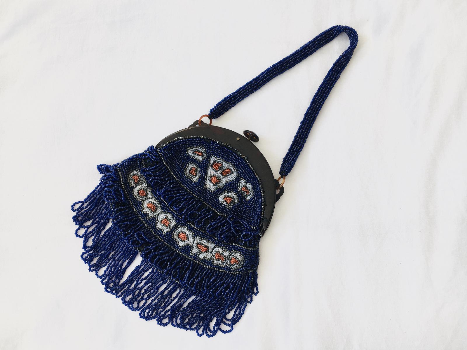 1920s Beaded Handbag with Tortoiseshell Frame & Clasp (1 of 4)